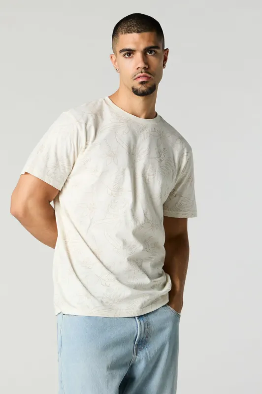 Leaf Print T-Shirt sold by Urban Planet