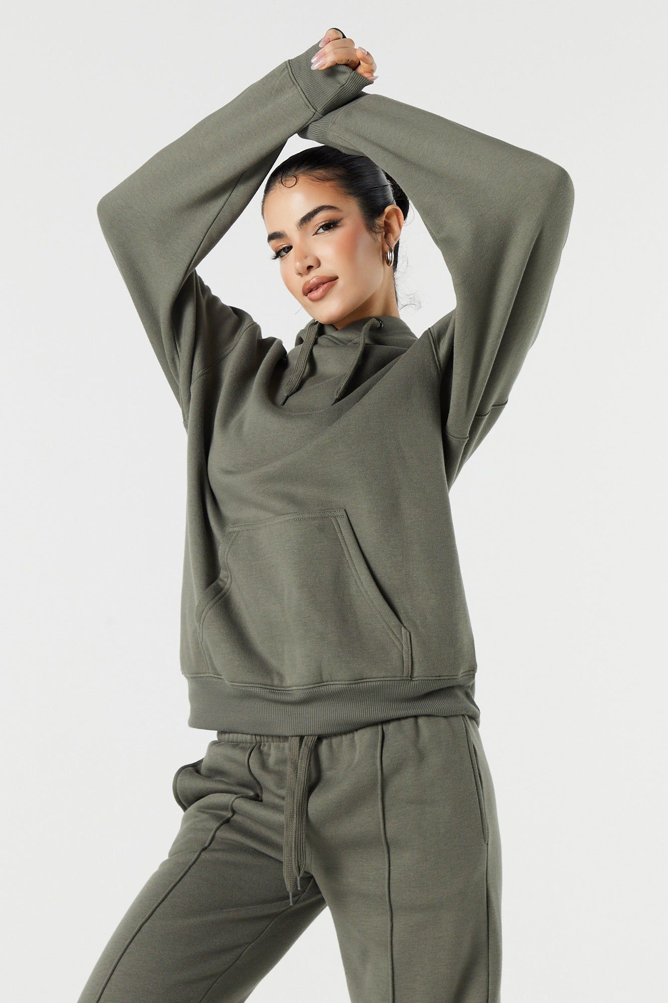 Coloured Fleece Oversized Hoodie sold by Urban Planet product image thumbnail 4
