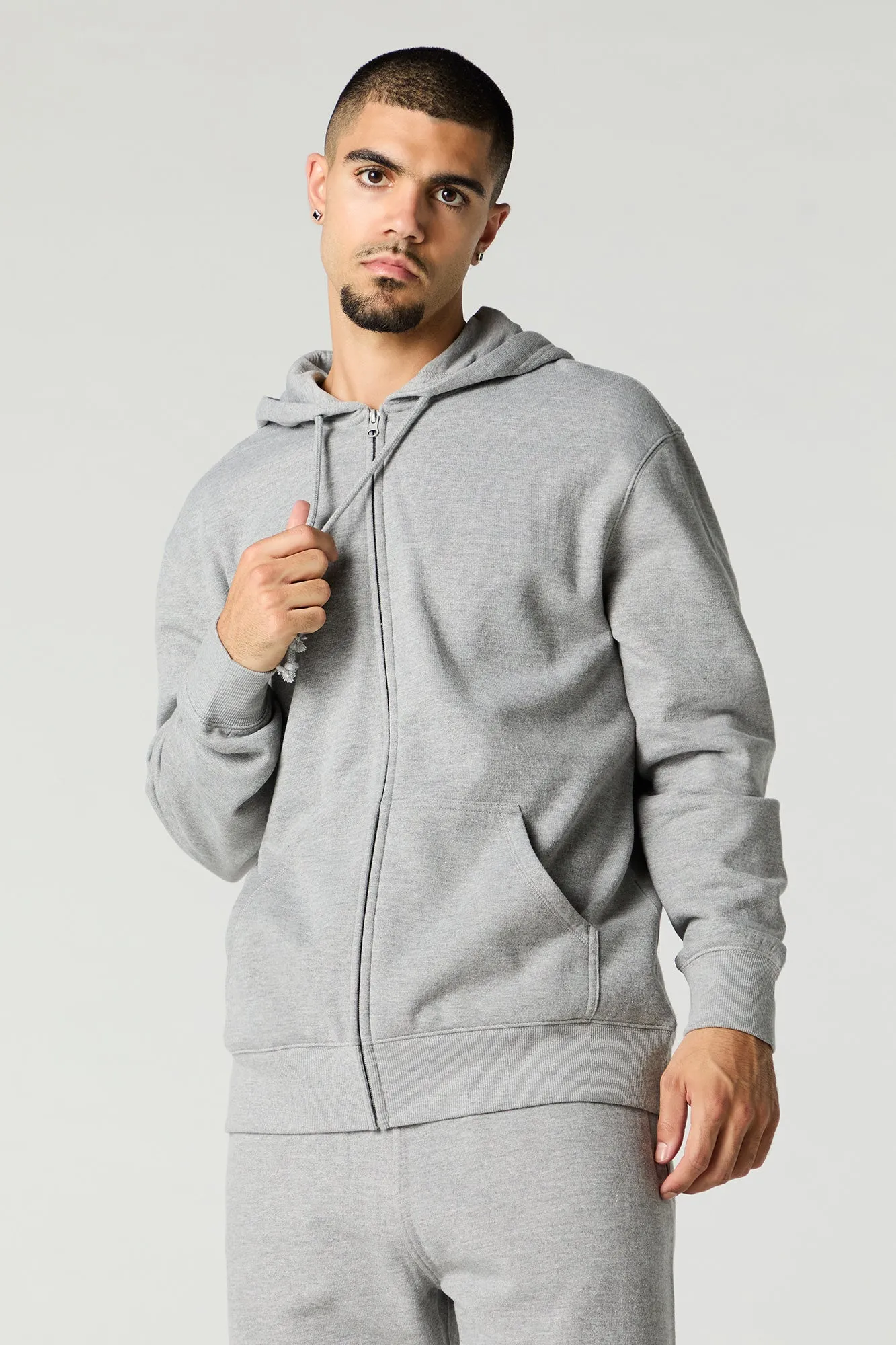 Everyday Solid Zip-Up Fleece Hoodie sold by Urban Planet product image thumbnail 4