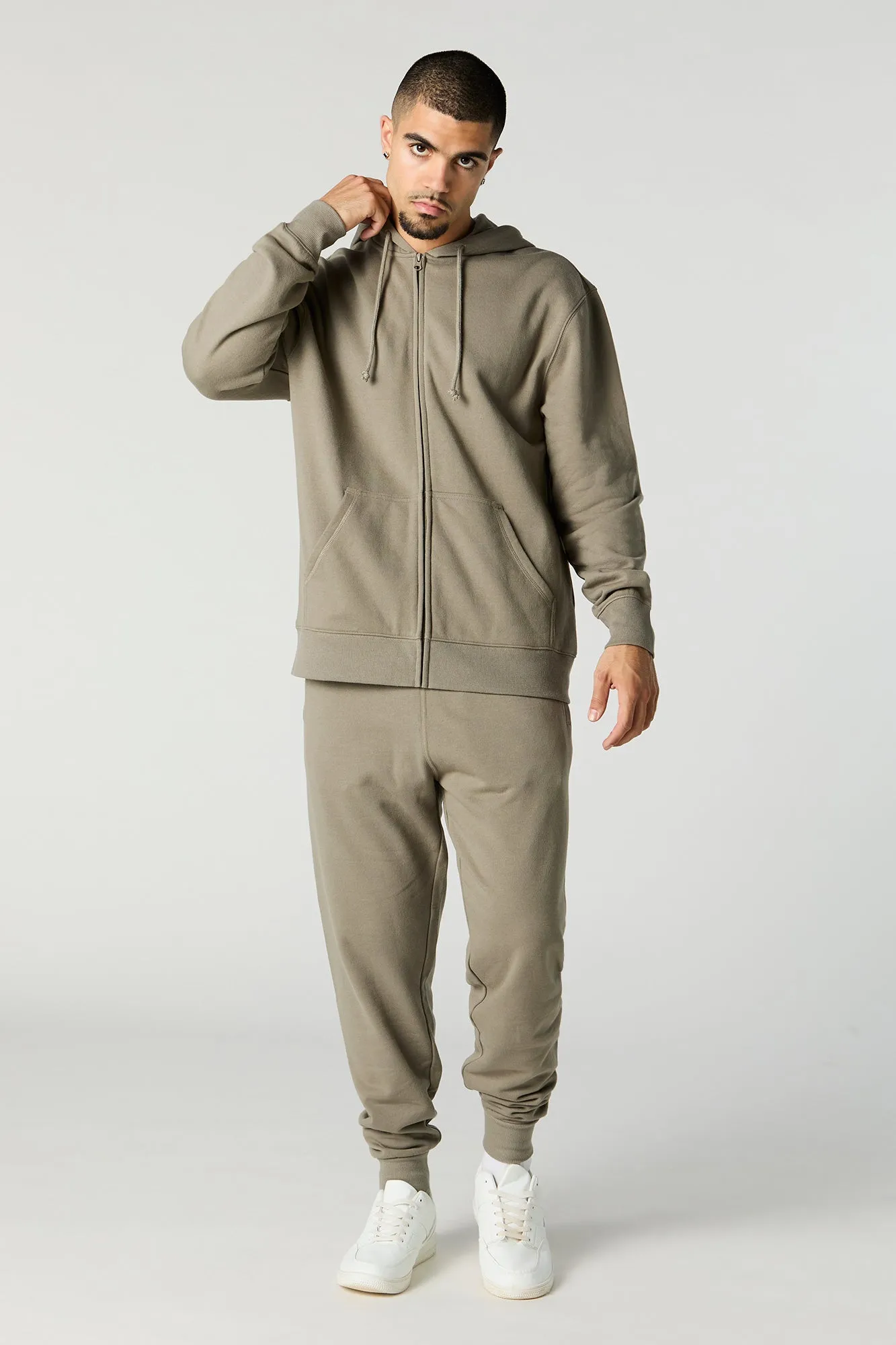 Everyday Solid Zip-Up Fleece Hoodie sold by Urban Planet product image thumbnail 3