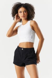 Short de menuisier en denim à taille haute sold by Urban Planet