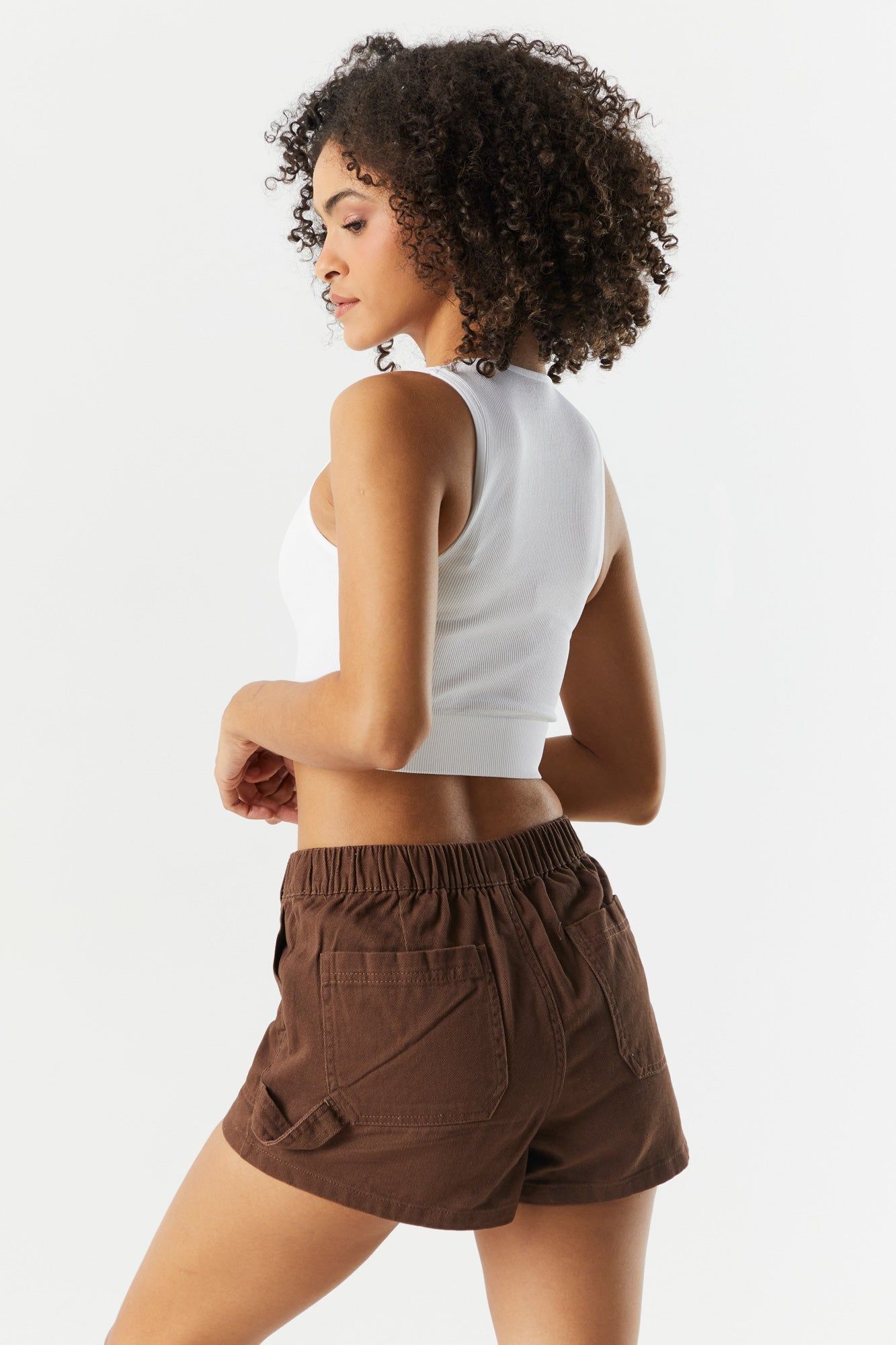 Short de menuisier en denim à taille haute sold by Urban Planet product image thumbnail 5