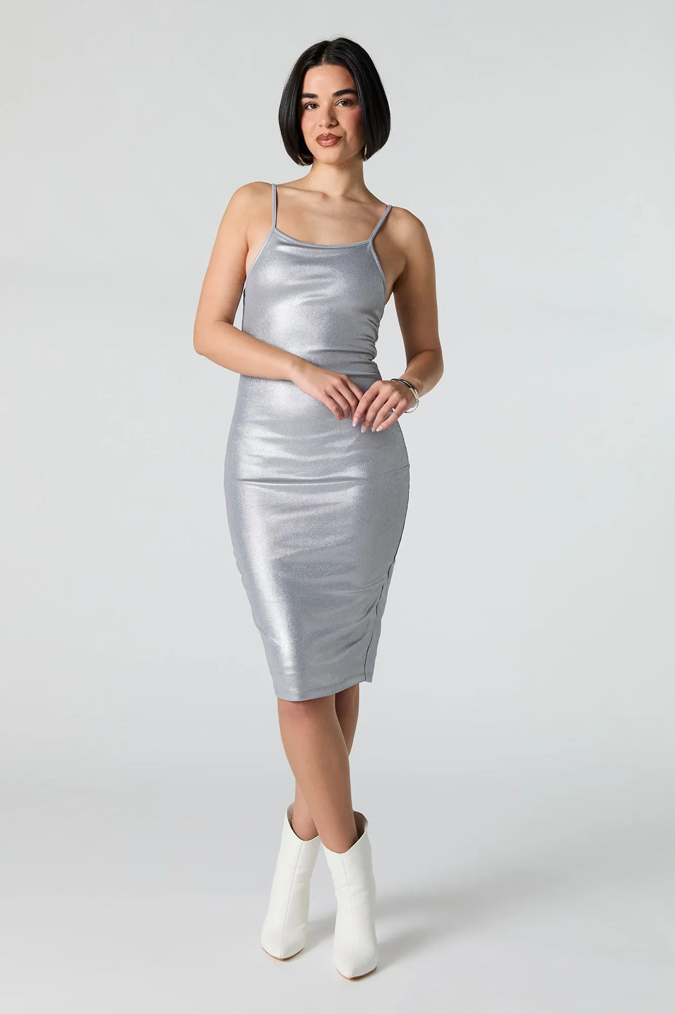 Metallic Bodycon Midi Dress sold by Urban Planet product image thumbnail 4