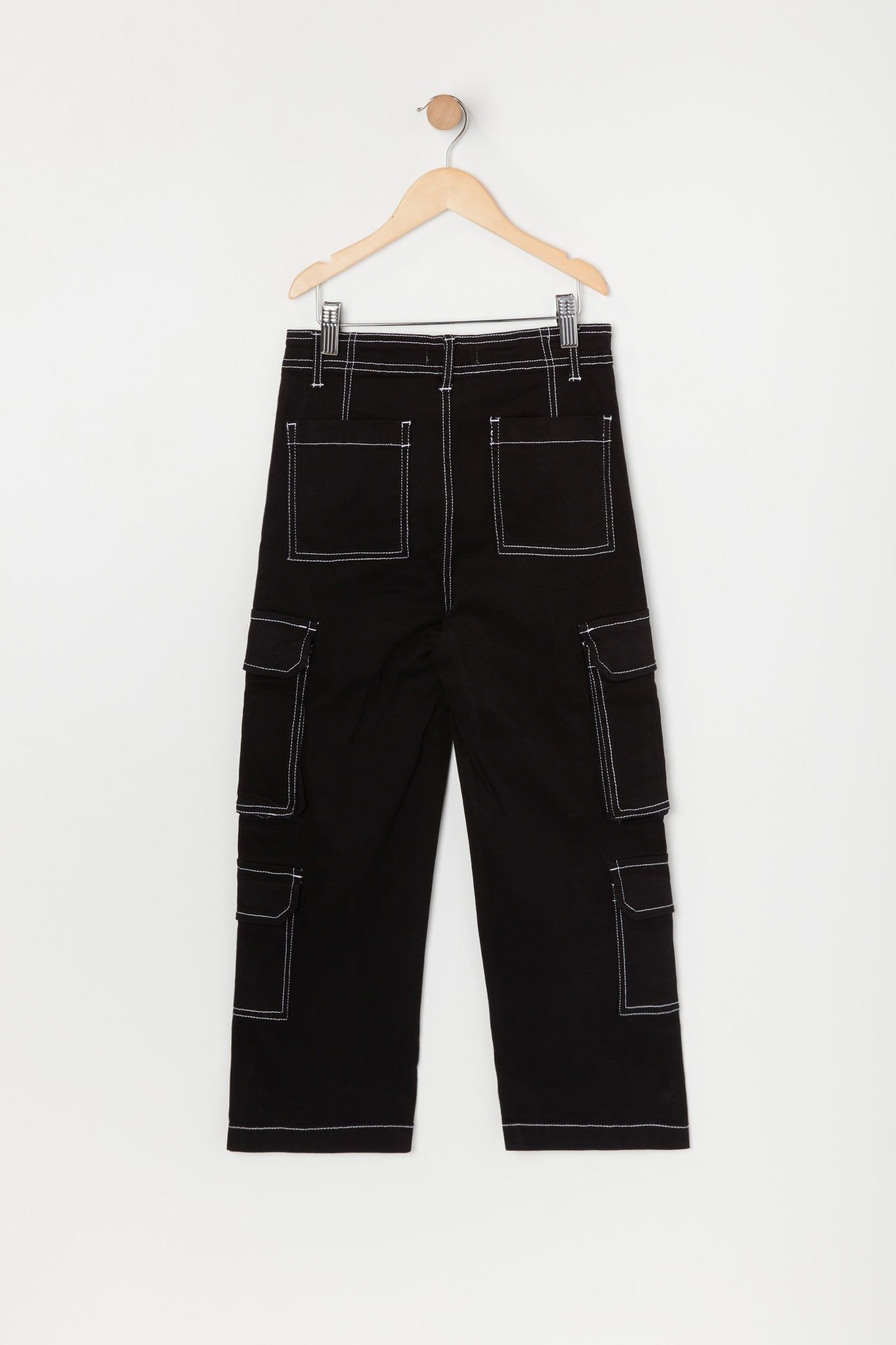 Pantalon cargo avec poches multiples et surpiqûres contrastantes pour fille sold by Urban Planet product image thumbnail 2