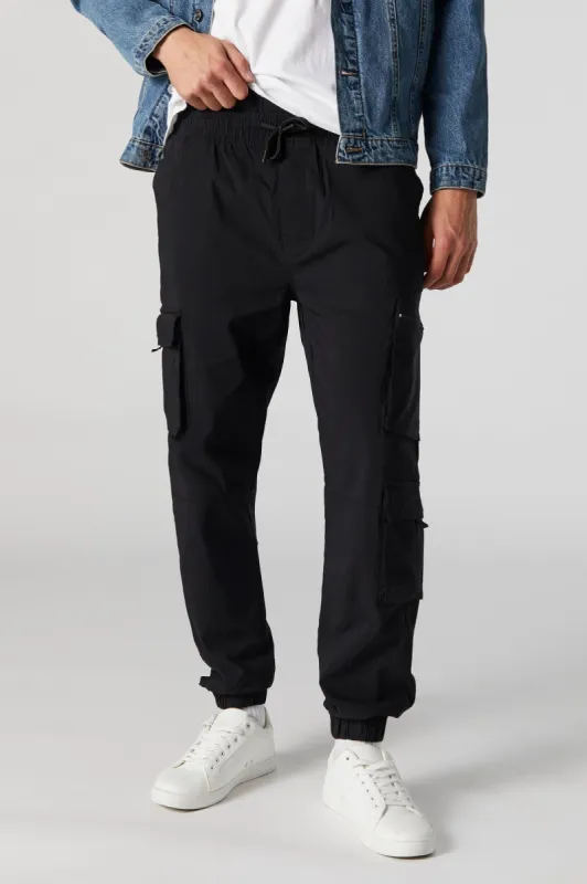 Multi Pocket Black Cargo Jogger sold by Urban Planet