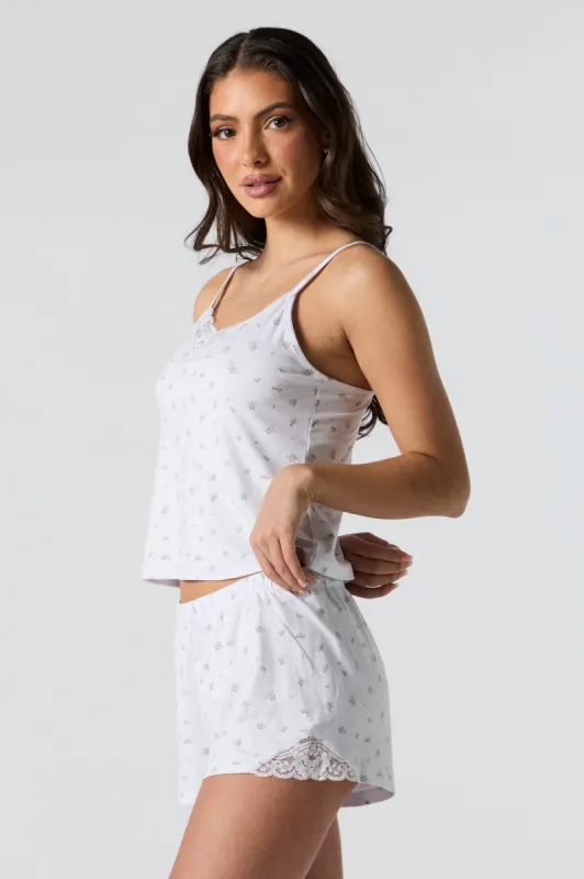 Ensemble pyjama fleuri avec liséré de dentelle sold by Urban Planet