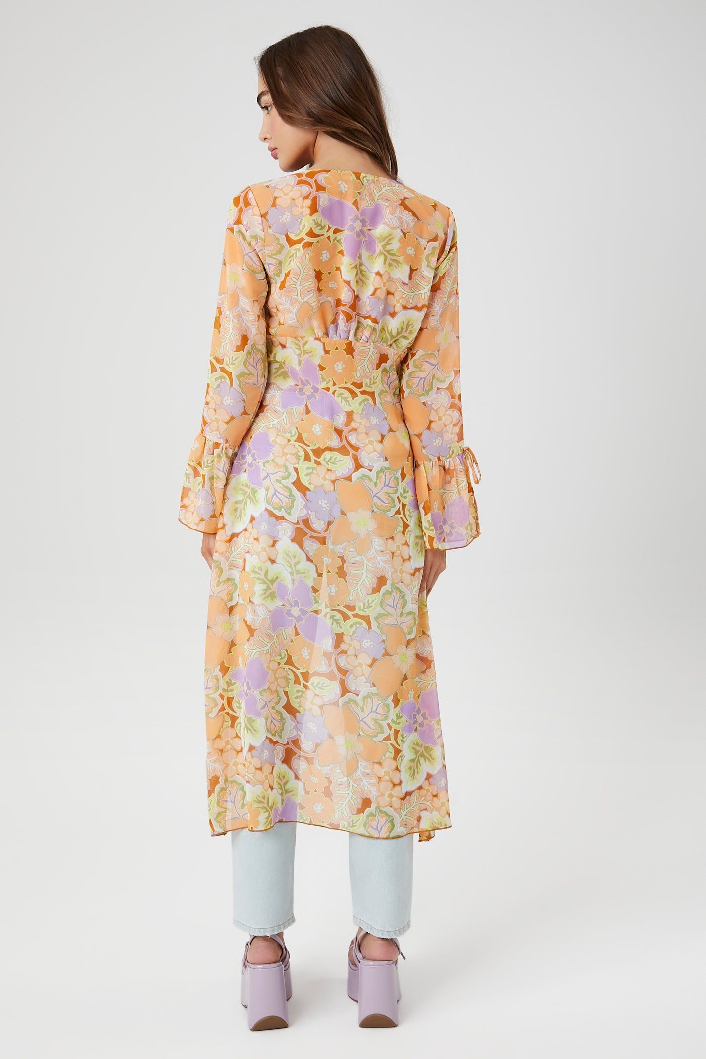 Sheer Floral Print Kimono sold by Urban Planet product image thumbnail 2