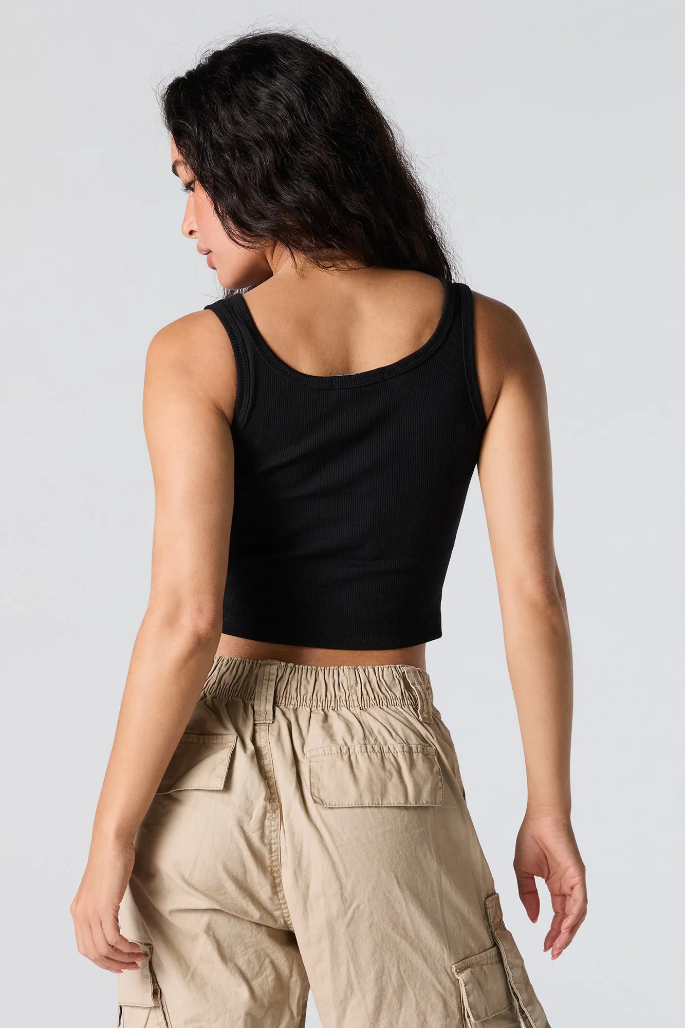 Ribbed Henley Tank sold by Urban Planet product image thumbnail 5