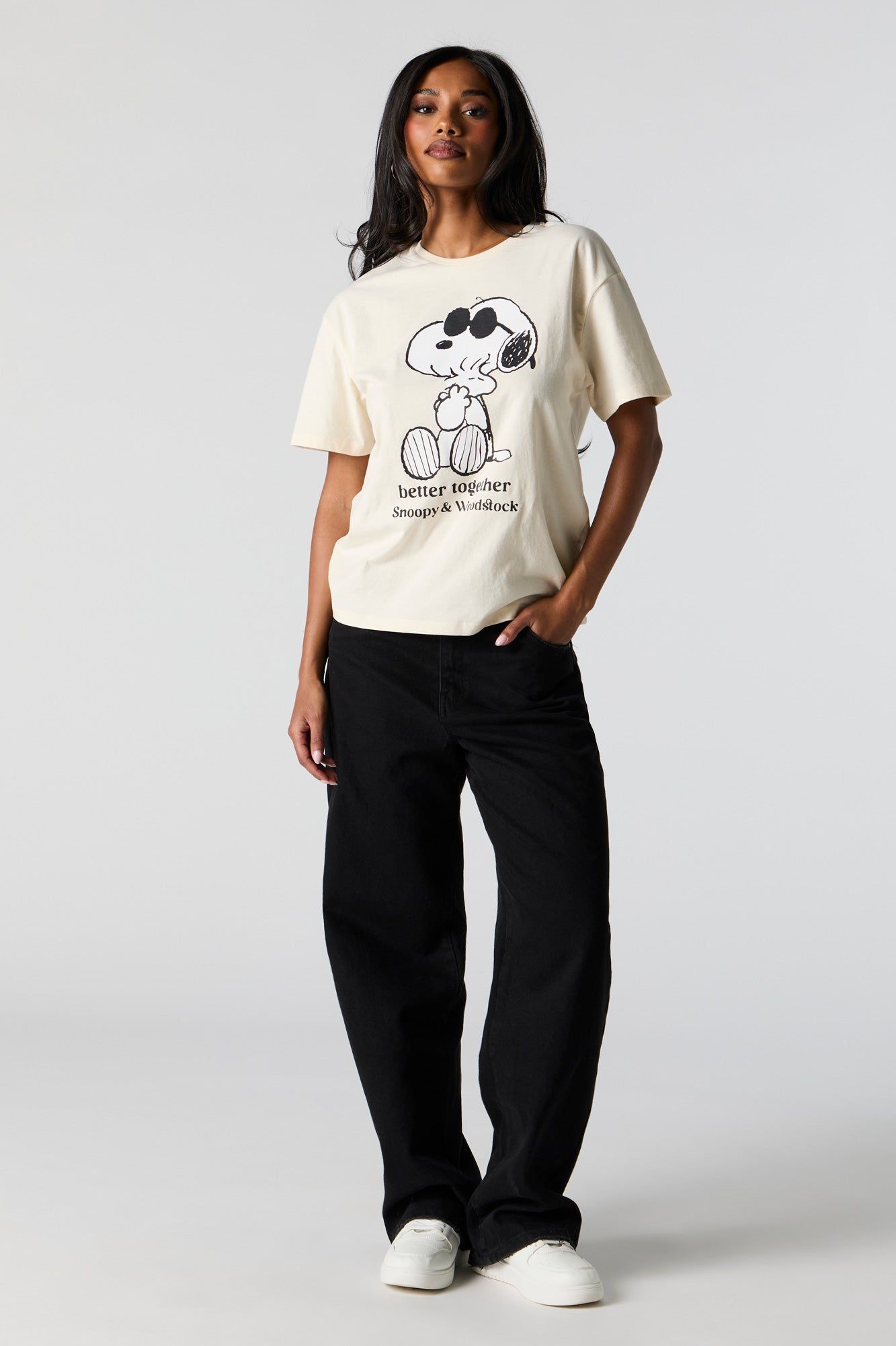 Snoopy and Woodstock Graphic Boyfriend T-Shirt sold by Urban Planet product image thumbnail 3