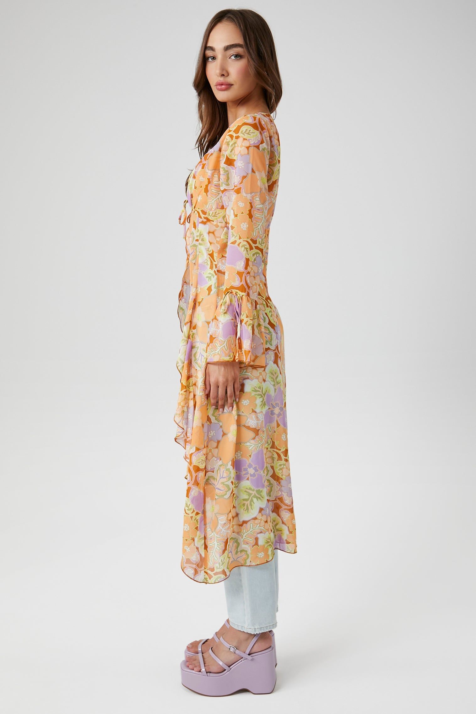 Sheer Floral Print Kimono sold by Urban Planet product image thumbnail 3
