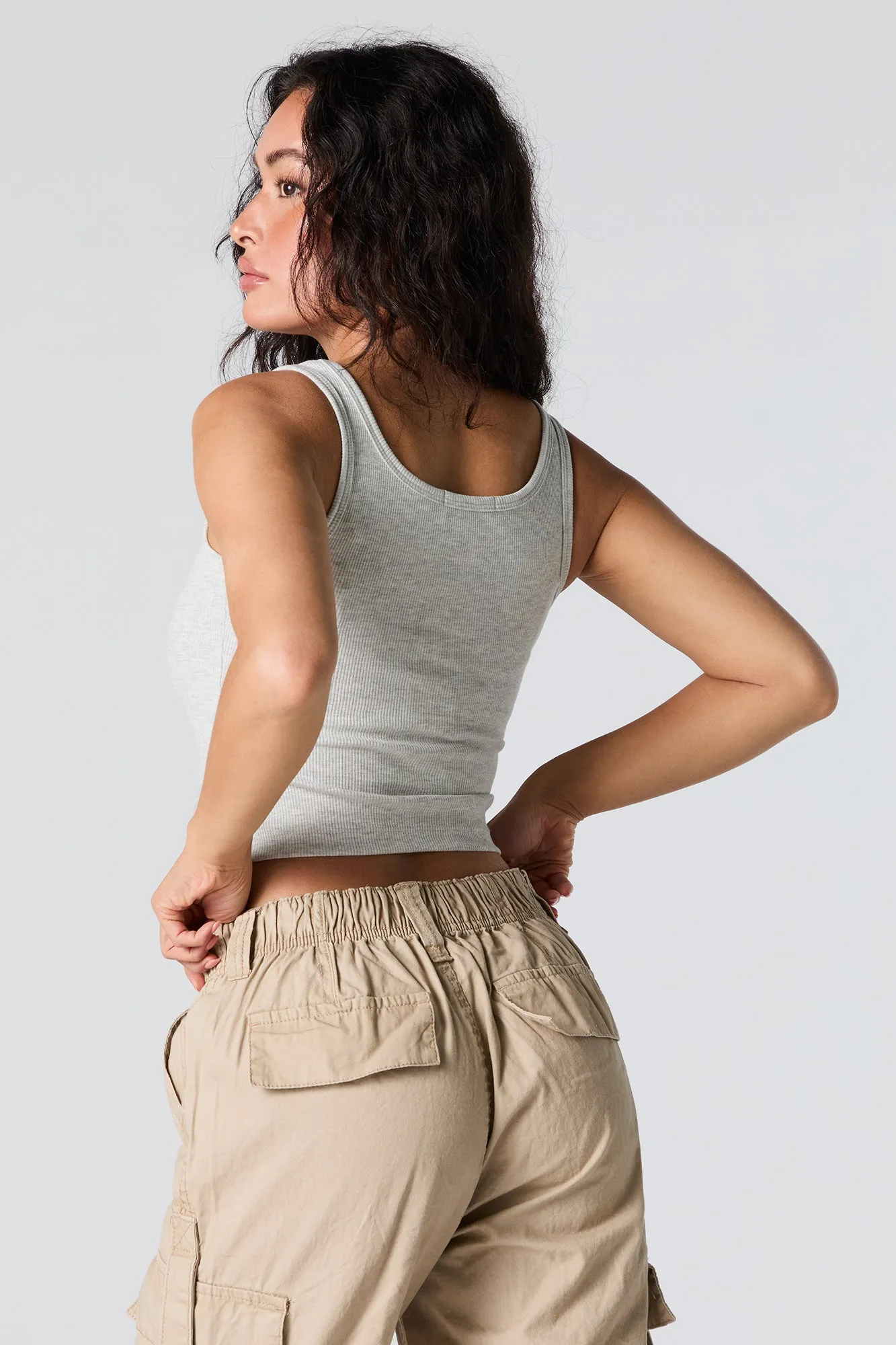 Ribbed Henley Tank sold by Urban Planet product image thumbnail 2