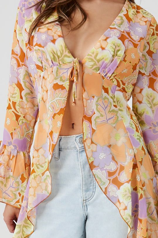 Sheer Floral Print Kimono sold by Urban Planet product image thumbnail 5