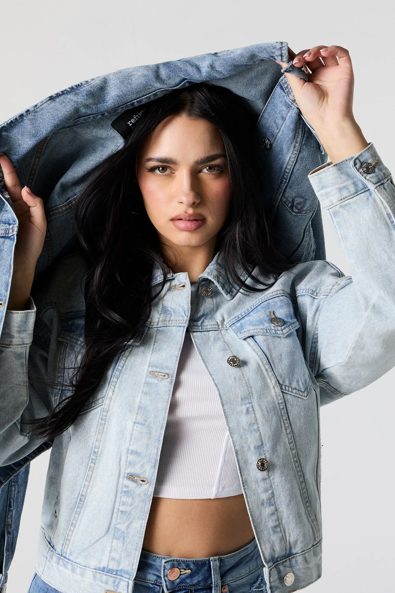 Cinched Denim Jacket sold by Urban Planet product image thumbnail 4