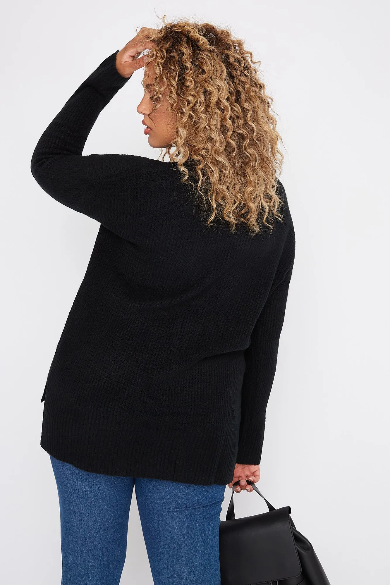 Plus Size Brushed Mock Neck High-Low Sweater sold by Urban Planet product image thumbnail 4