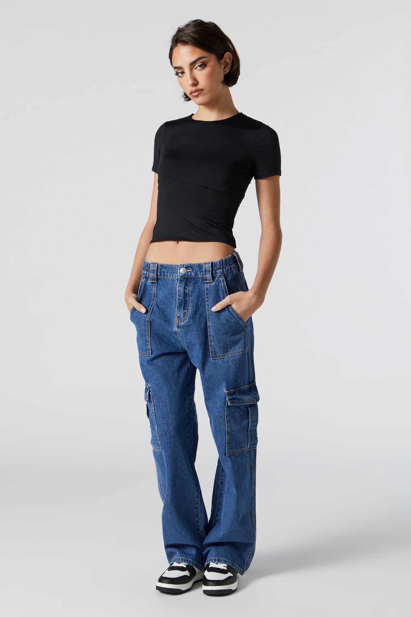 Dark Wash Cargo Pocket Skater Jean sold by Urban Planet product image thumbnail 7