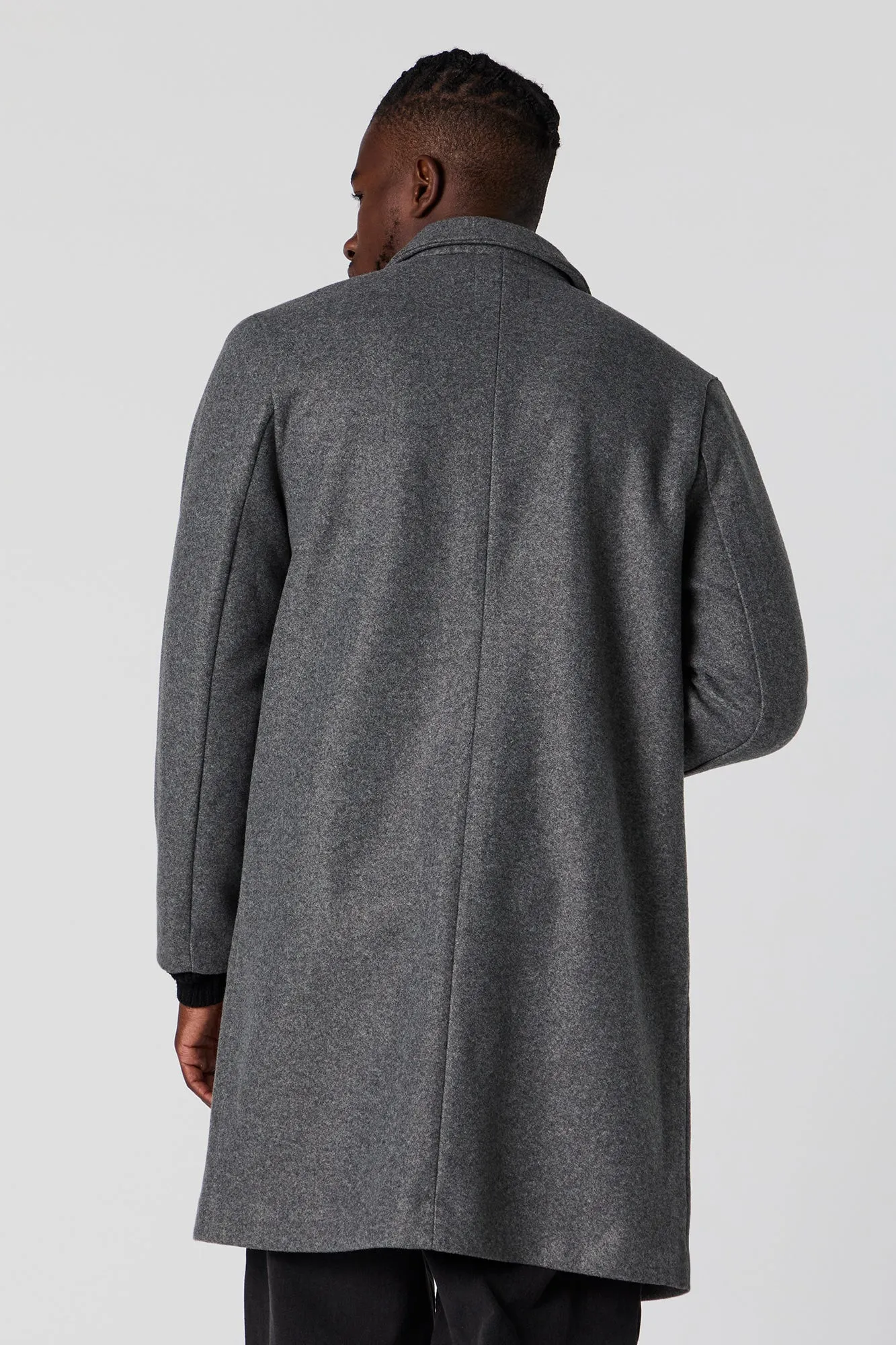 Collared Button Front Longline Coat sold by Urban Planet product image thumbnail 2