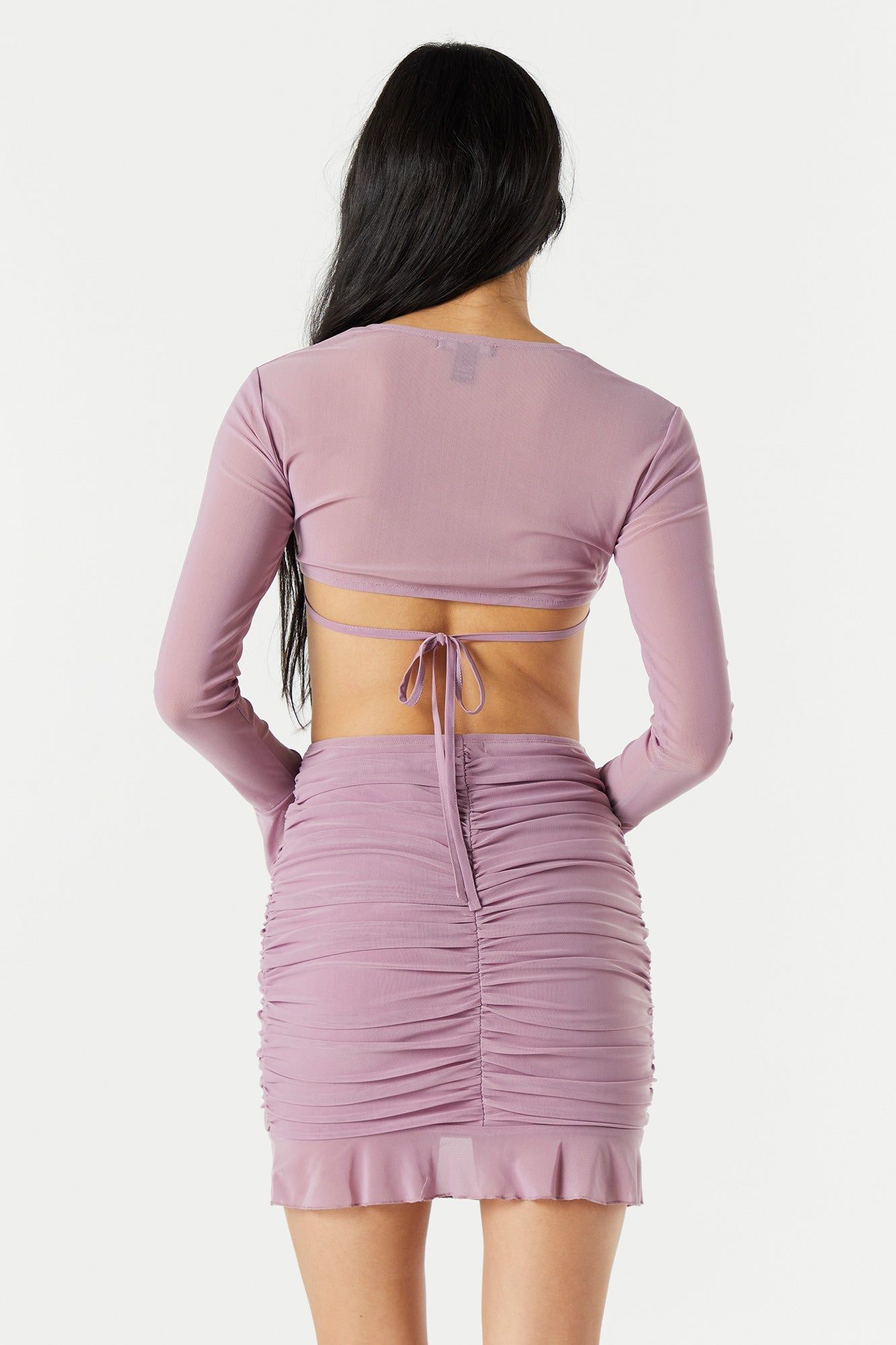 Mesh Bustier Long Sleeve Crop Top sold by Urban Planet product image thumbnail 5