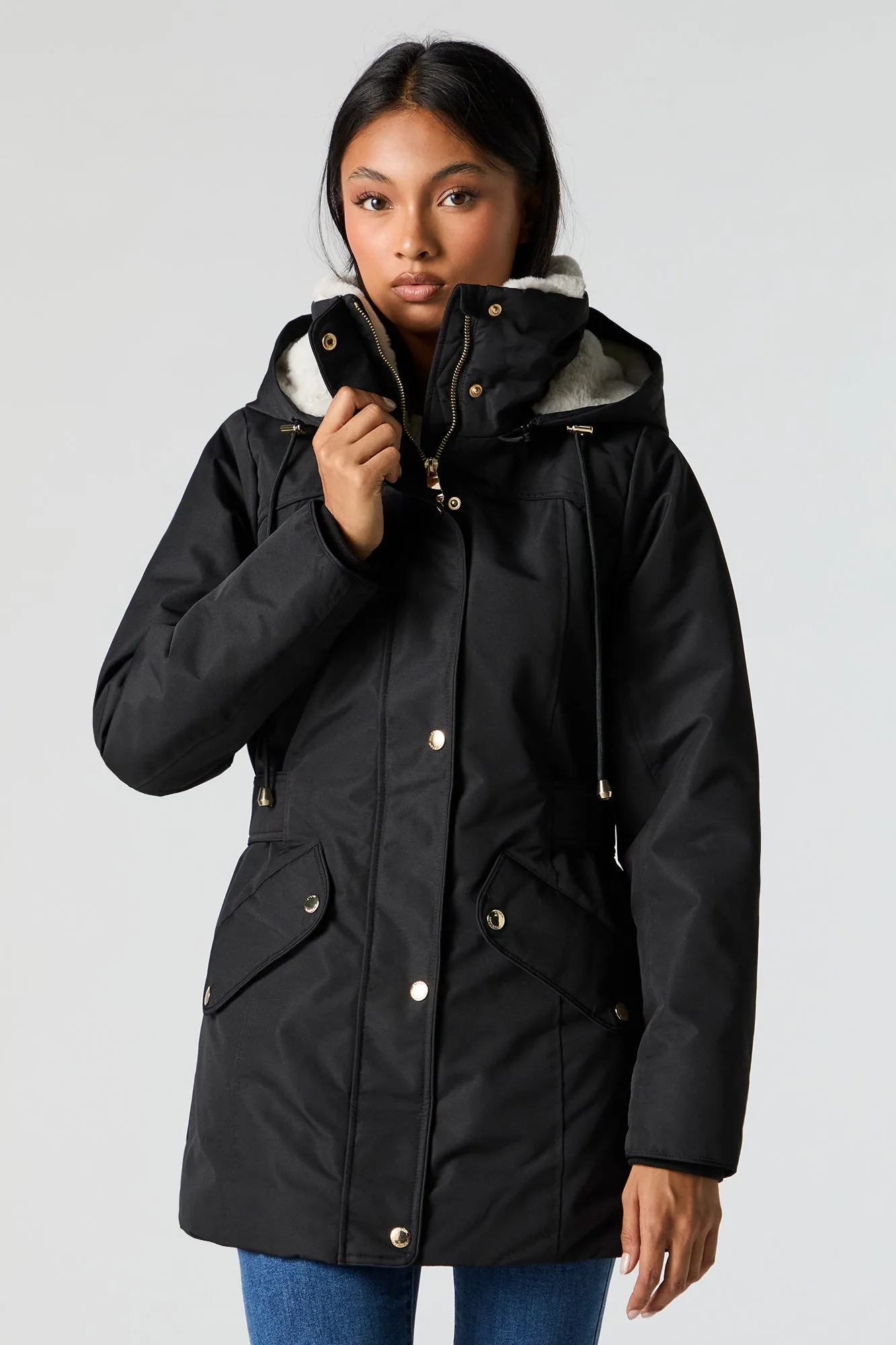 Faux Fur Lined Hooded Parka sold by Urban Planet product image thumbnail 5
