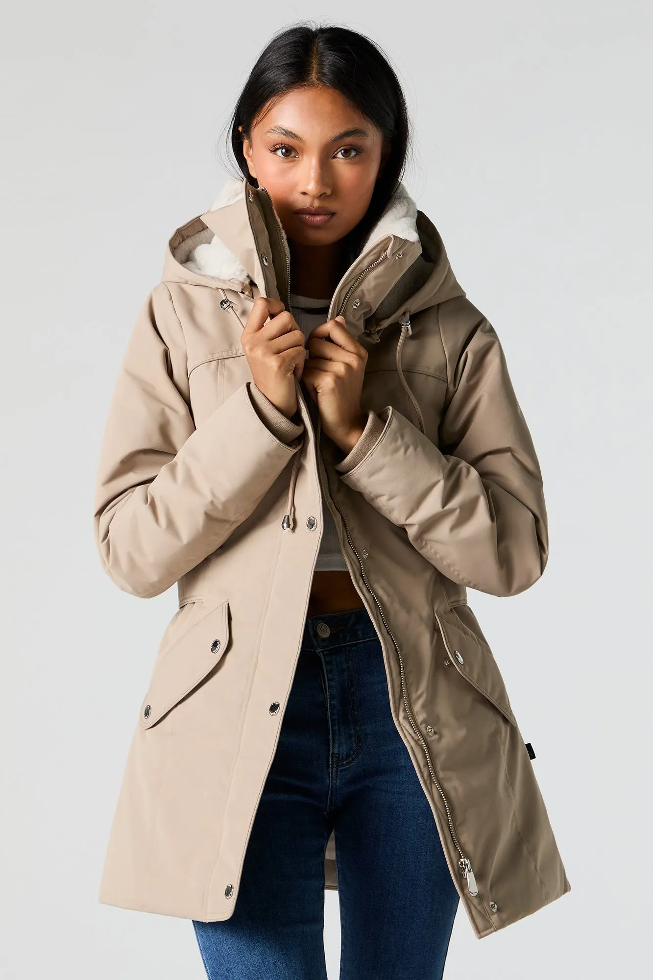 Faux Fur Lined Hooded Parka sold by Urban Planet