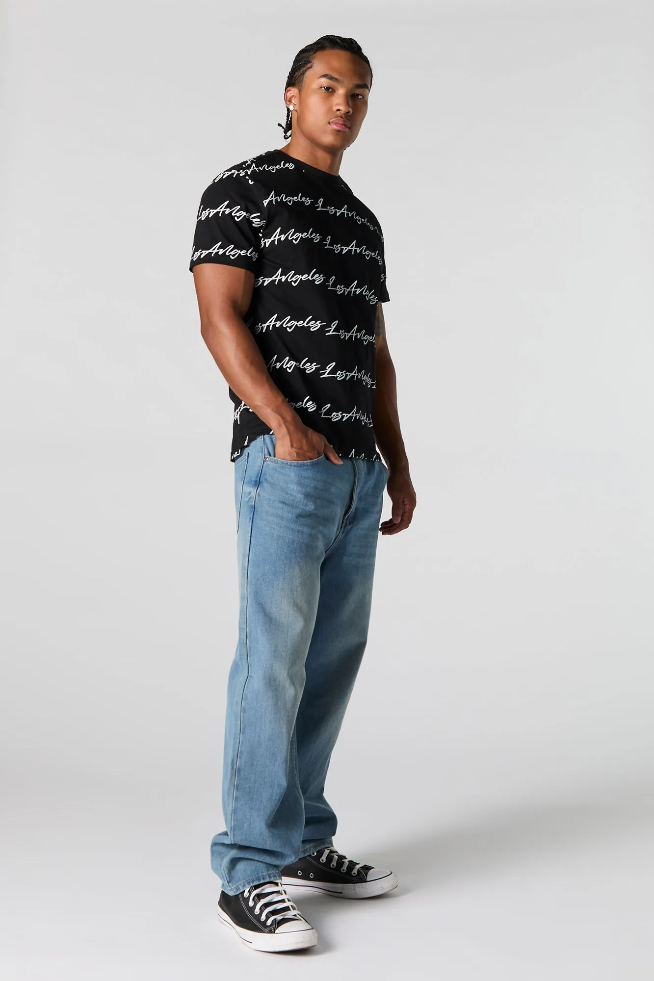 Los Angeles Script Print T-Shirt sold by Urban Planet product image thumbnail 5