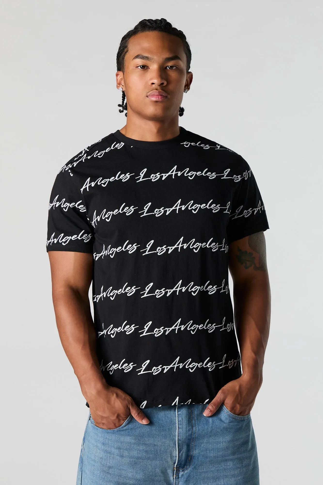 Los Angeles Script Print T-Shirt sold by Urban Planet product image thumbnail 4