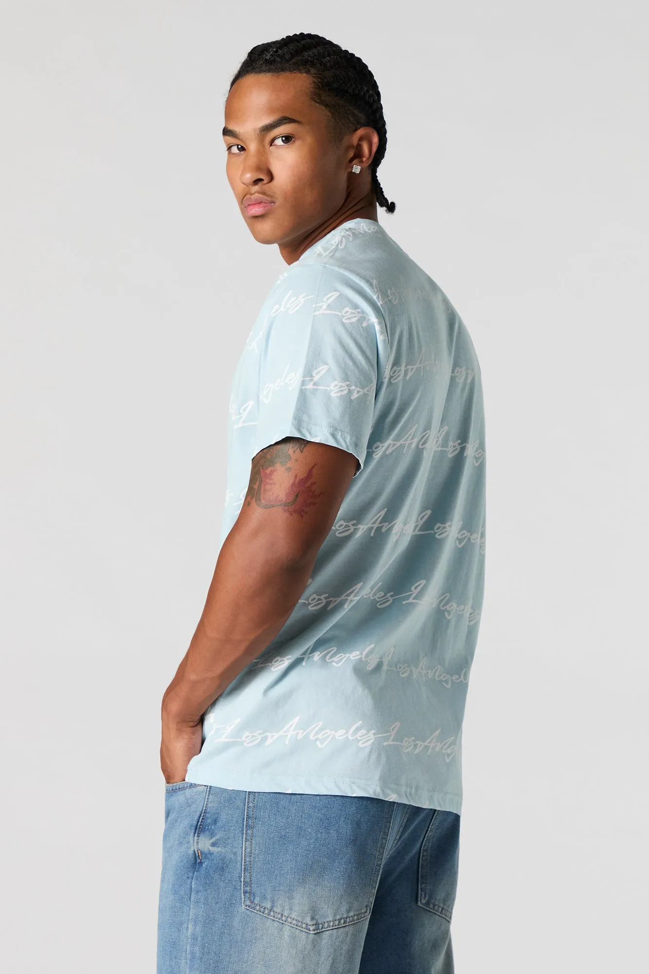 Los Angeles Script Print T-Shirt sold by Urban Planet product image thumbnail 3