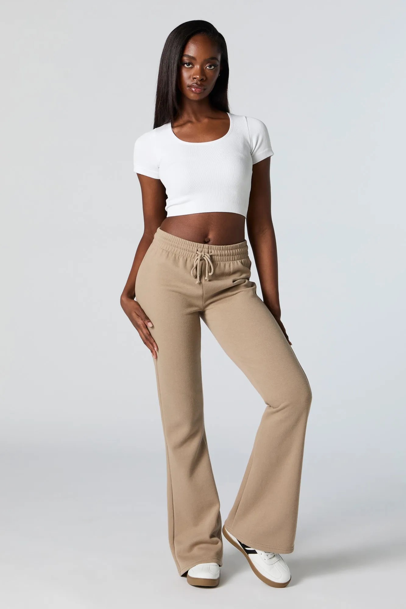 Seamless Ribbed Short Sleeve Cropped T-Shirt sold by Urban Planet product image thumbnail 3