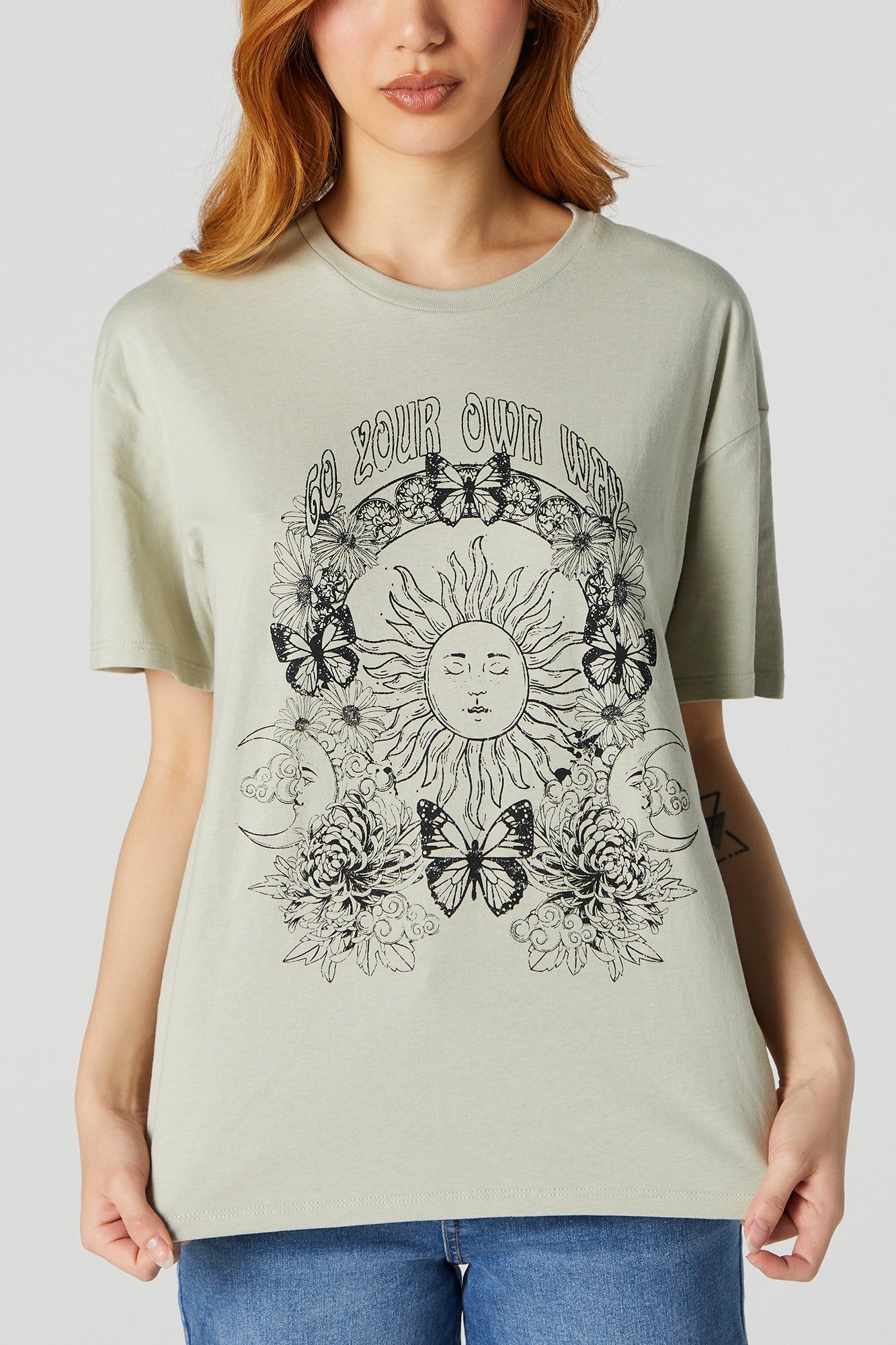 Go Your Own Way Graphic Boyfriend T-Shirt sold by Urban Planet