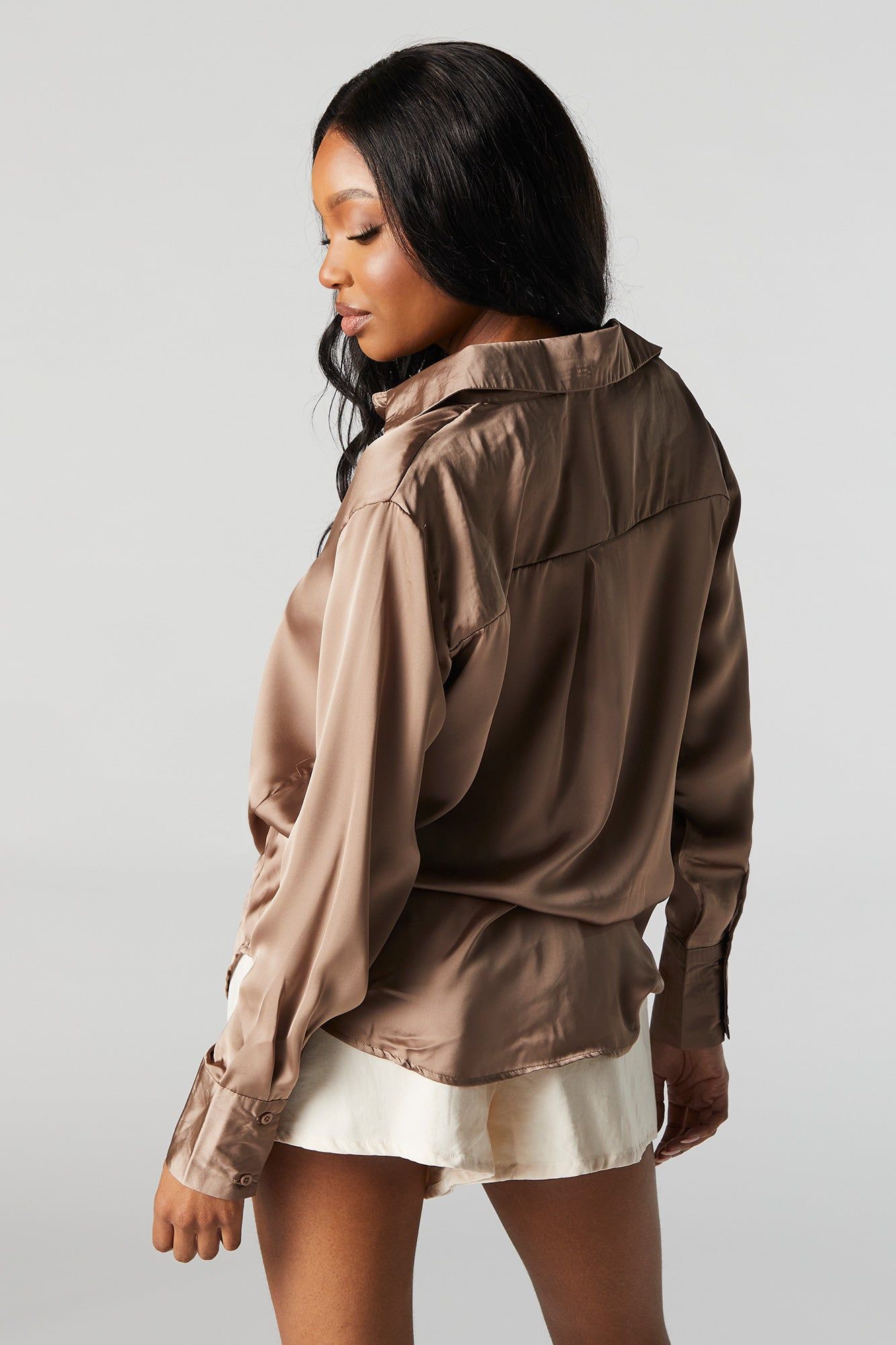 Satin Button-Up Top sold by Urban Planet product image thumbnail 5