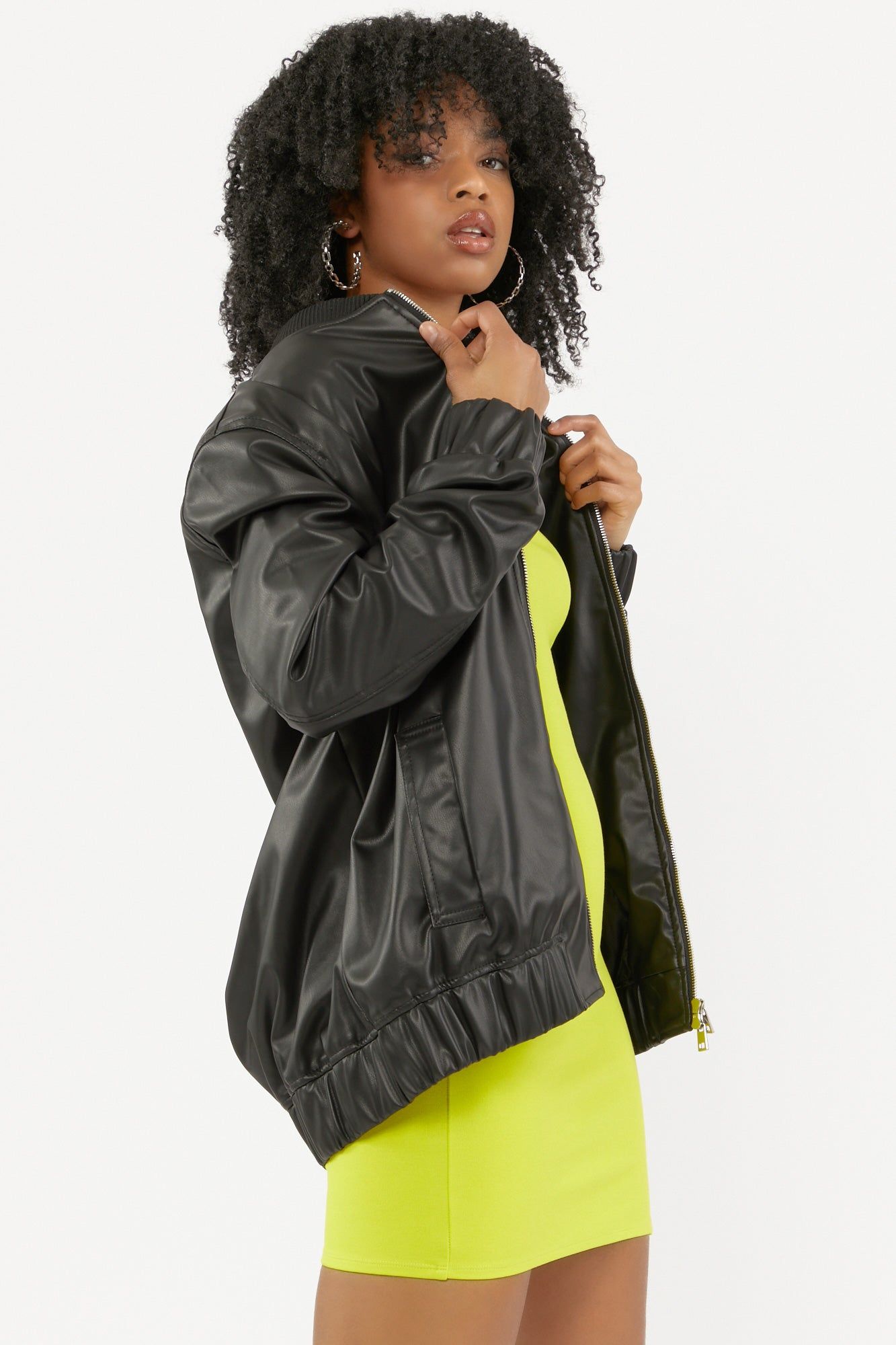 Faux Leather Bomber Jacket sold by Urban Planet product image thumbnail 3