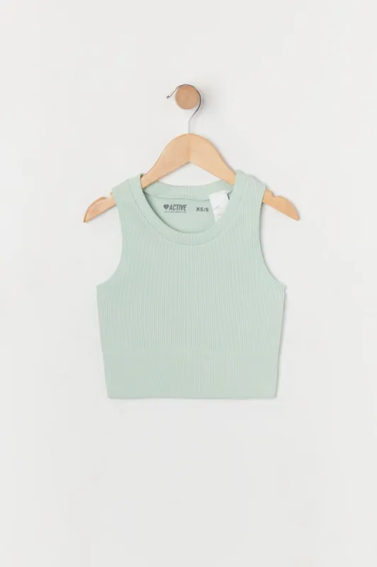 Girls Sage Seamless Ribbed Tank sold by Urban Planet
