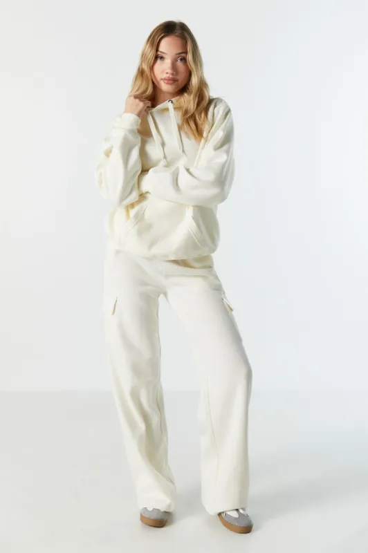 Fleece Wide Leg Cargo Pant sold by Urban Planet