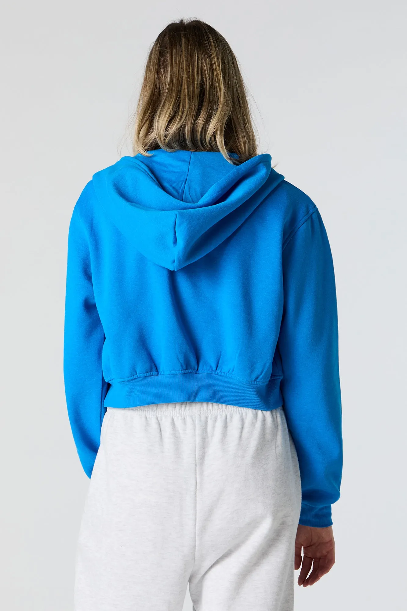 Everyday Fleece Zip-Up Cropped Hoodie sold by Urban Planet product image thumbnail 5