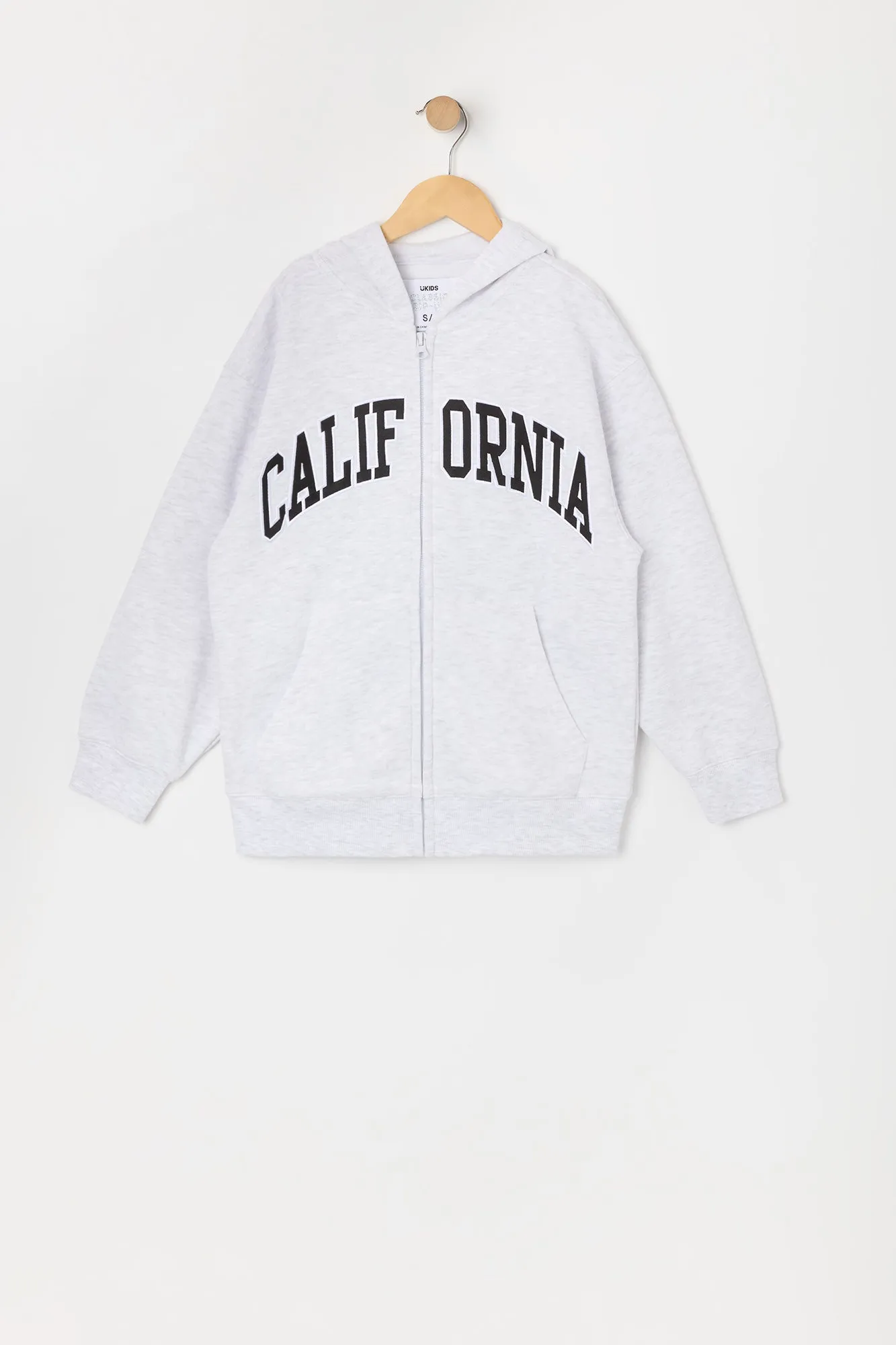 Haut à capuchon en molleton avec motif brodé California et fermeture à glissière pour fille sold by Urban Planet