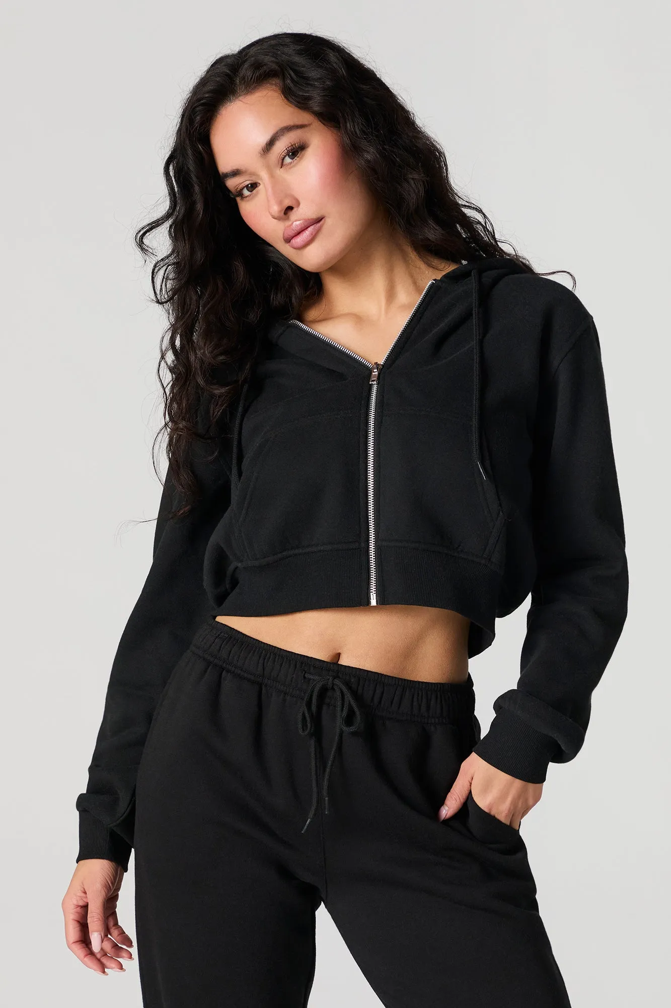 Everyday Fleece Zip-Up Cropped Hoodie sold by Urban Planet