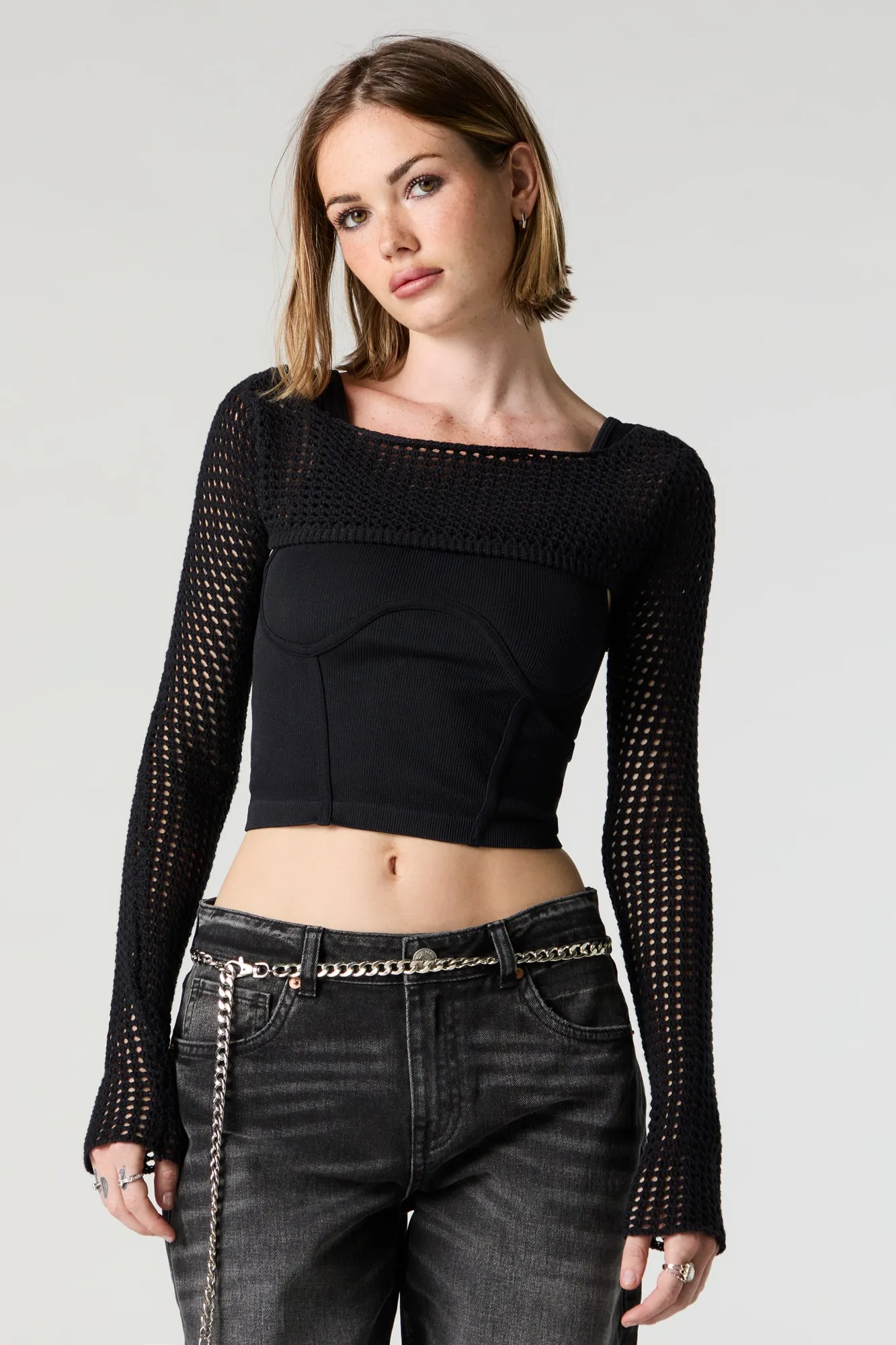 Boléro ouvert en tricot sold by Urban Planet product image thumbnail 5