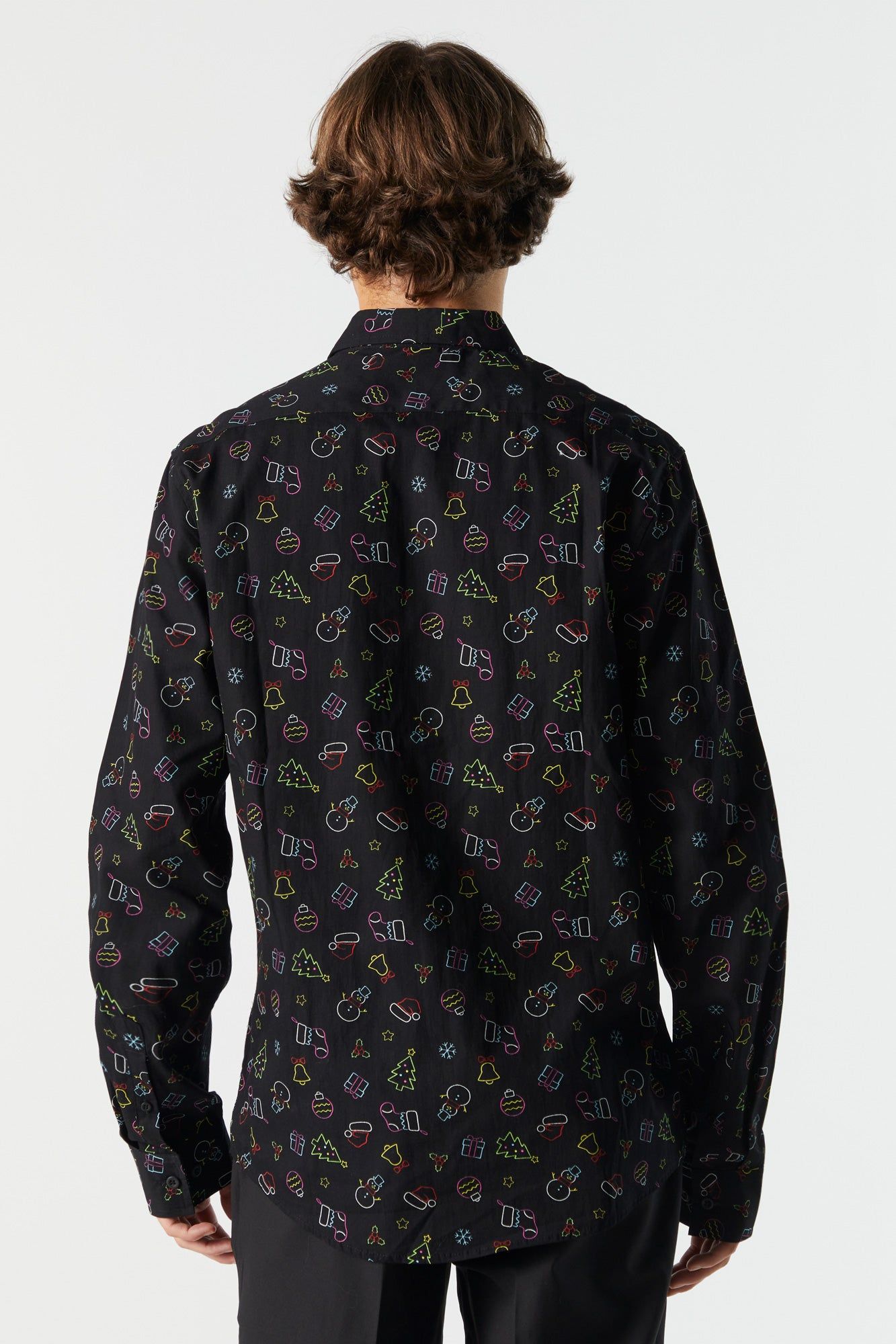 Haut boutonné à imprimé de Noël néon sold by Urban Planet product image thumbnail 3