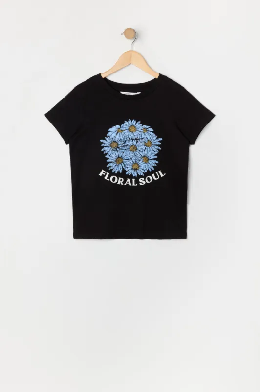 Girls Floral Soul Graphic T-Shirt sold by Urban Planet