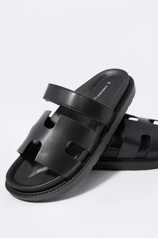 Faux Leather H Strap Sandal sold by Urban Planet