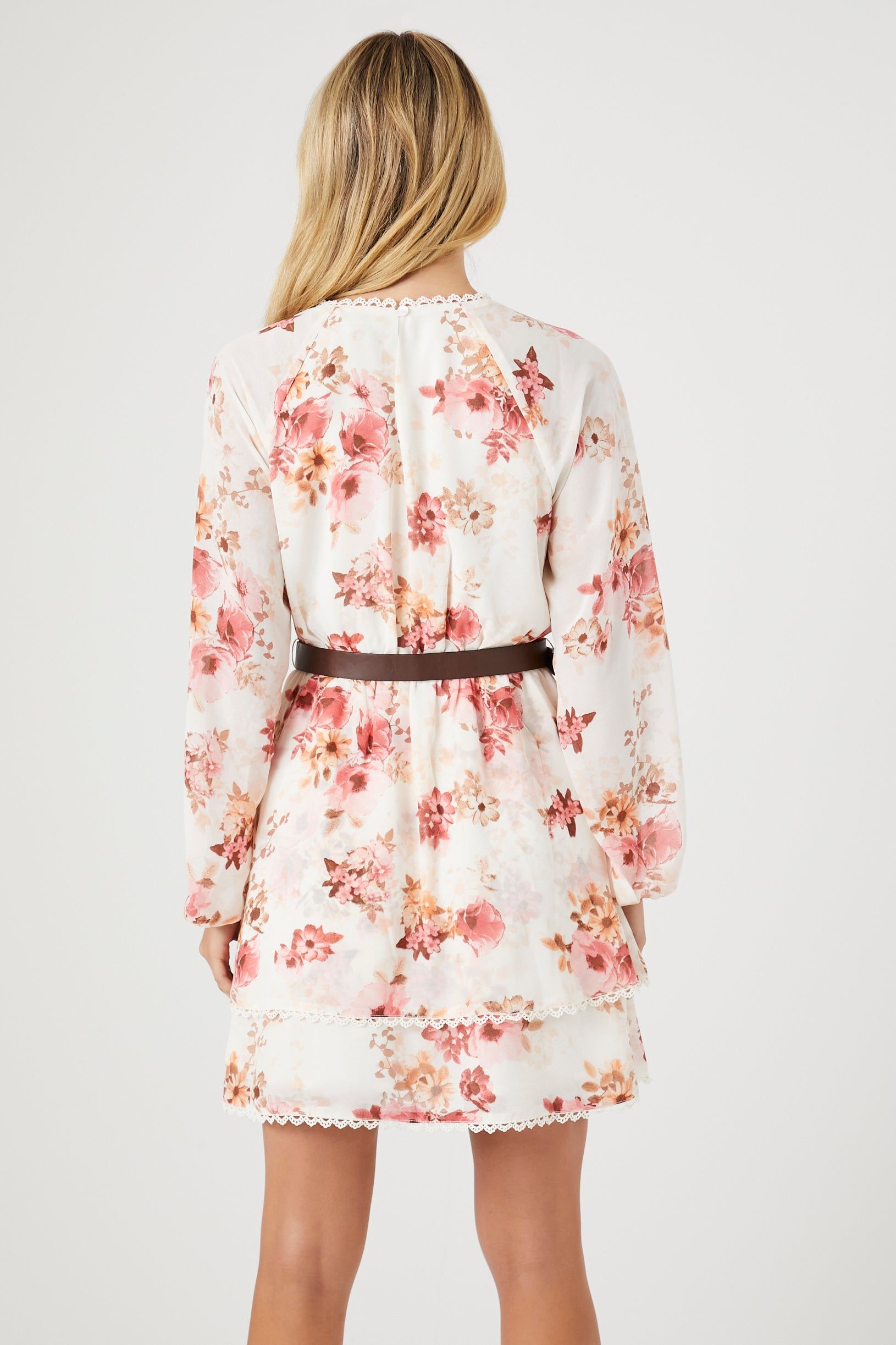 Belted Floral Print Mini Dress sold by Urban Planet product image thumbnail 3