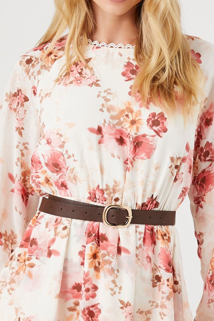 Belted Floral Print Mini Dress sold by Urban Planet product image thumbnail 5