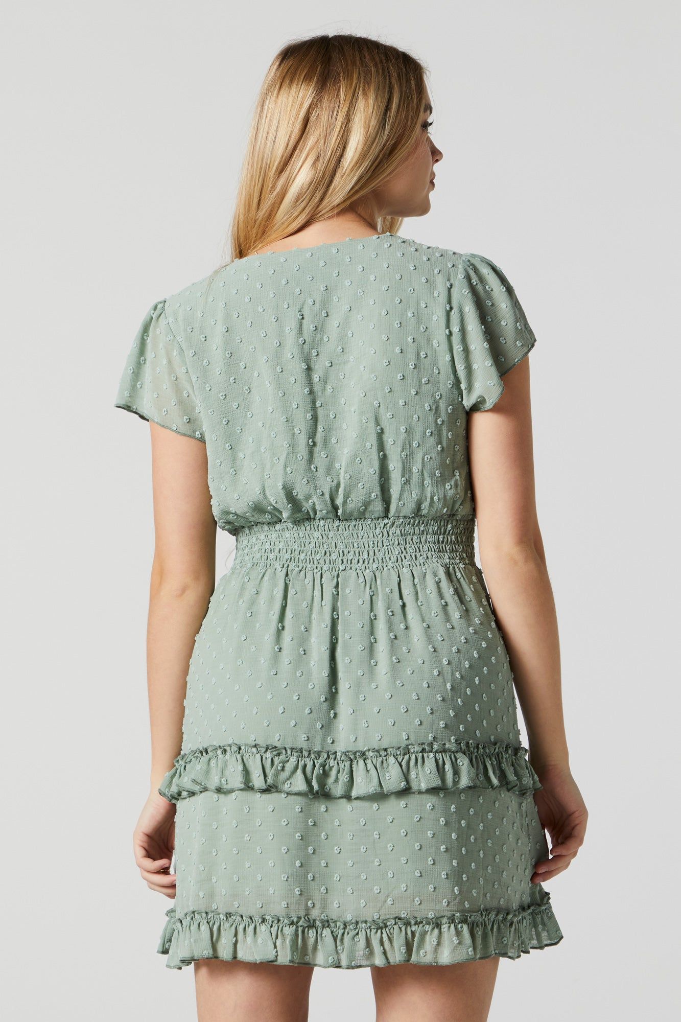 Swiss Dot Tiered Mini Dress sold by Urban Planet product image thumbnail 5