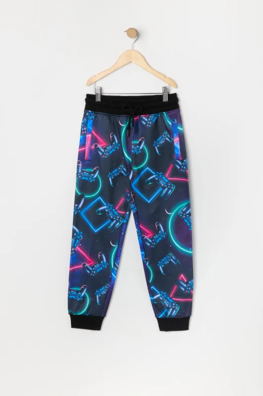 Boys Controller Print Fleece Jogger sold by Urban Planet