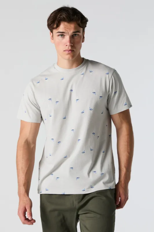 T-shirt avec micromotif de flamants sold by Urban Planet