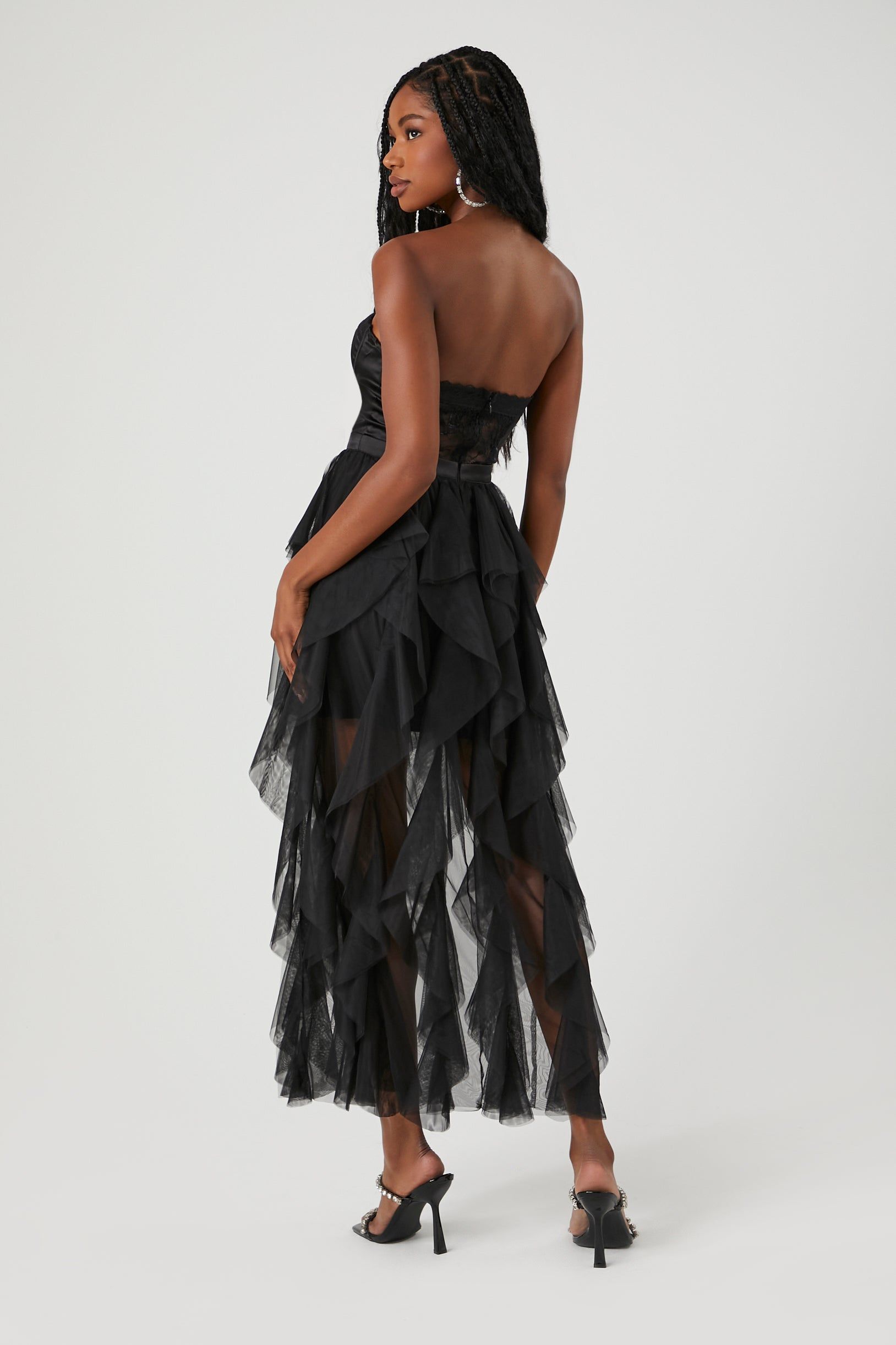 Mesh Ruffled Sweetheart Midi Dress sold by Urban Planet product image thumbnail 2