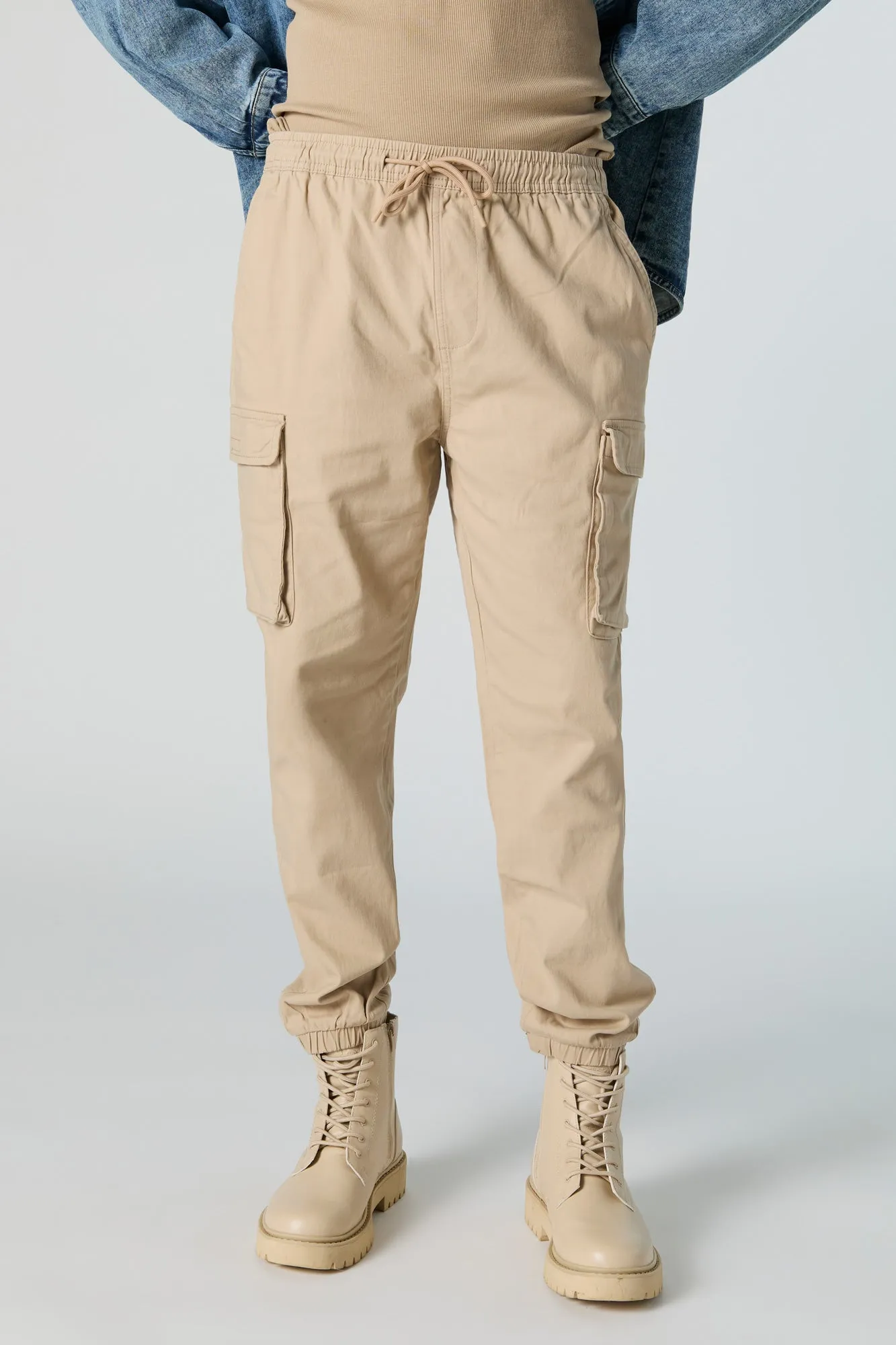 Twill Drawstring Cargo Jogger sold by Urban Planet