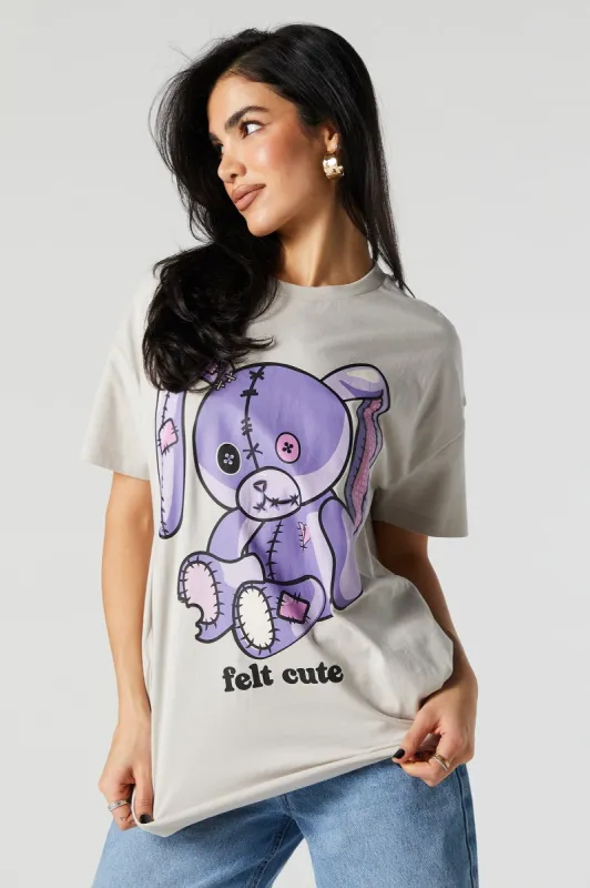 Felt Cute Graphic T-Shirt sold by Urban Planet