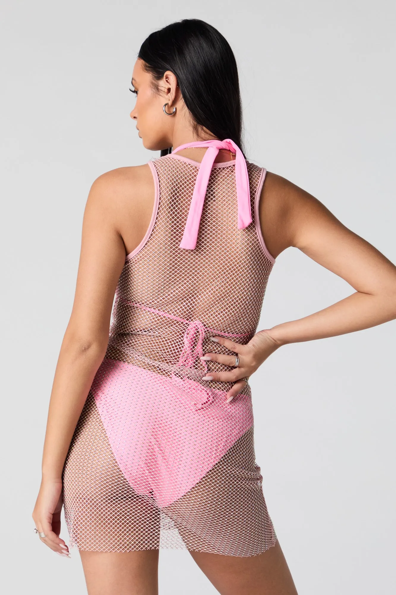 Minirobe couvre-maillot en filet avec pierres du Rhin sold by Urban Planet product image thumbnail 3