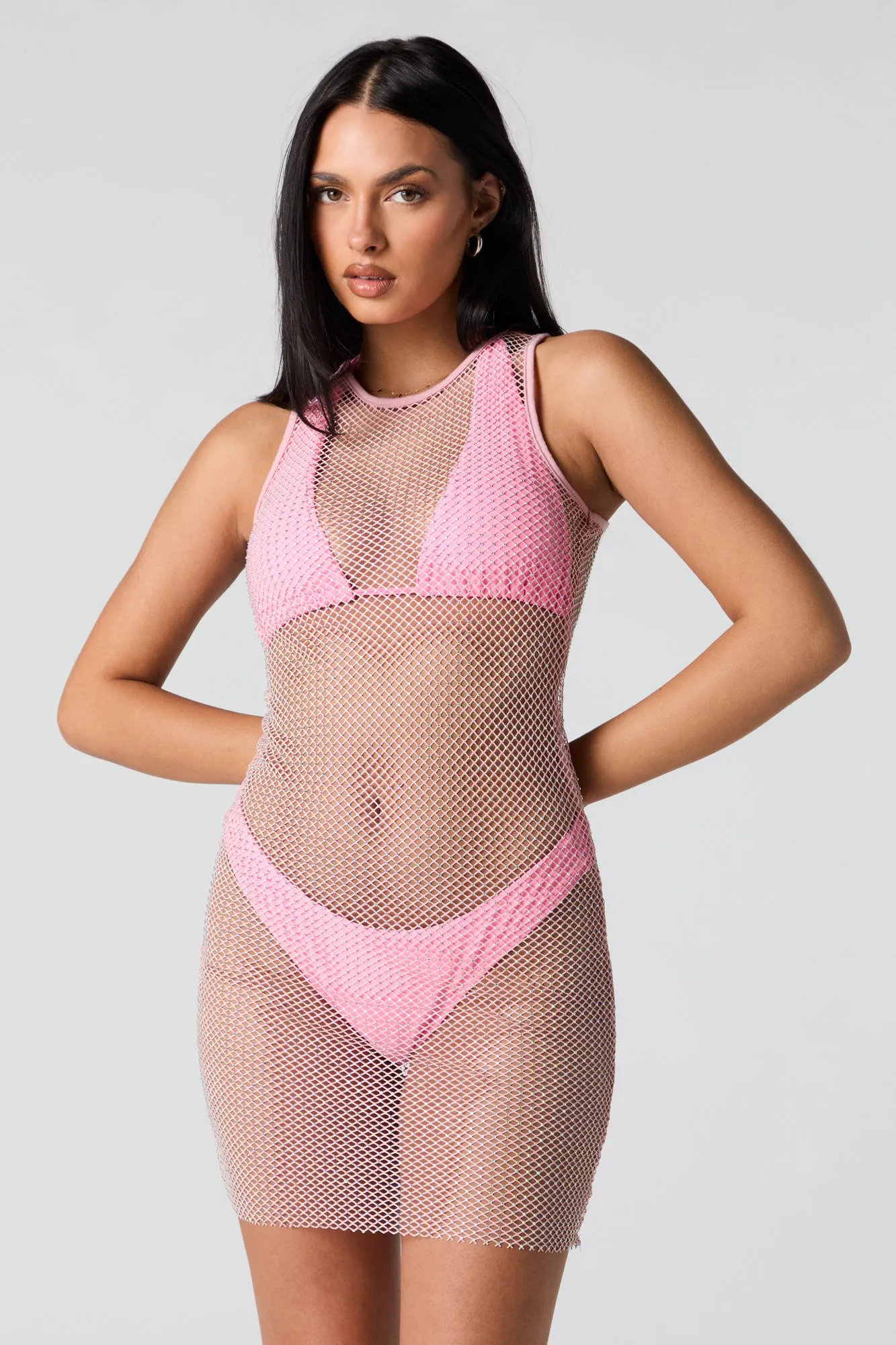 Minirobe couvre-maillot en filet avec pierres du Rhin sold by Urban Planet product image thumbnail 2