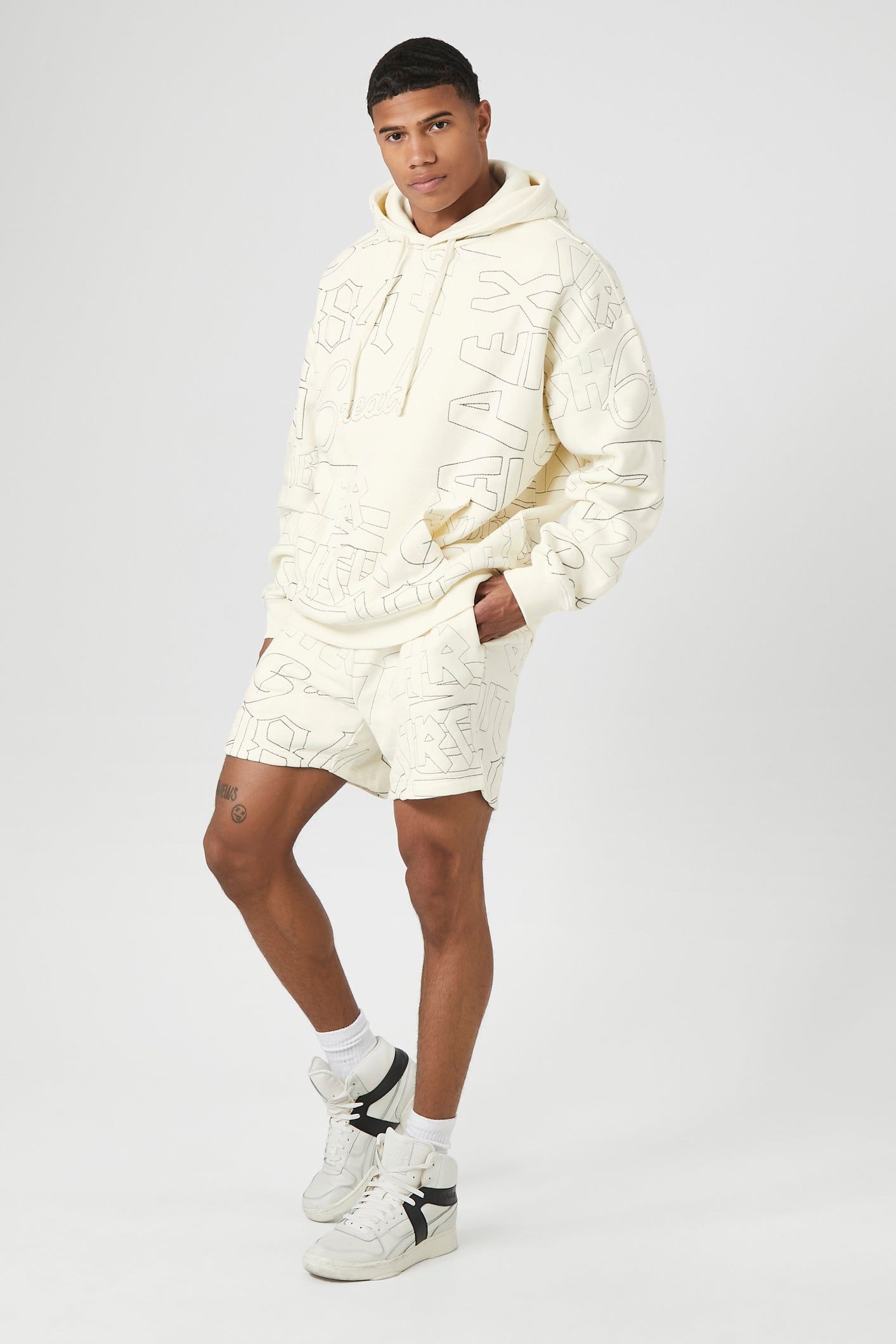 Stitched Text Hoodie sold by Urban Planet product image thumbnail 9